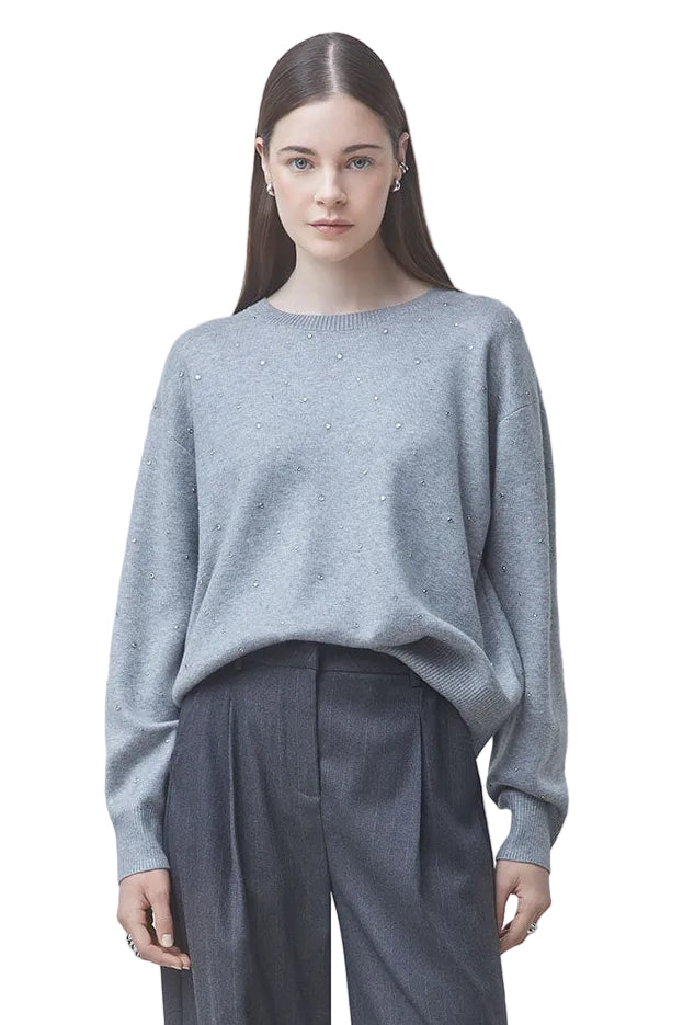Payeti Rhinestone Cross-Back Sweater