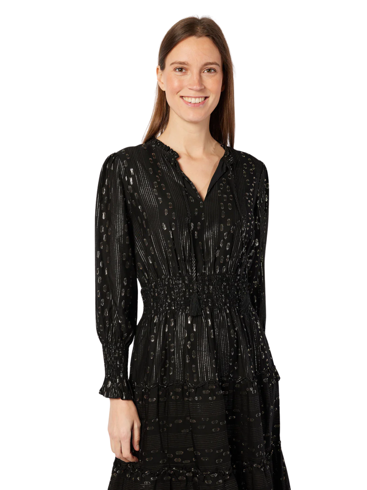 Lurex Smocked Waist Dress