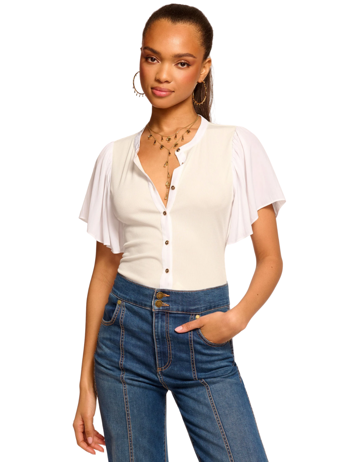 Colette Ribbed Combo Top