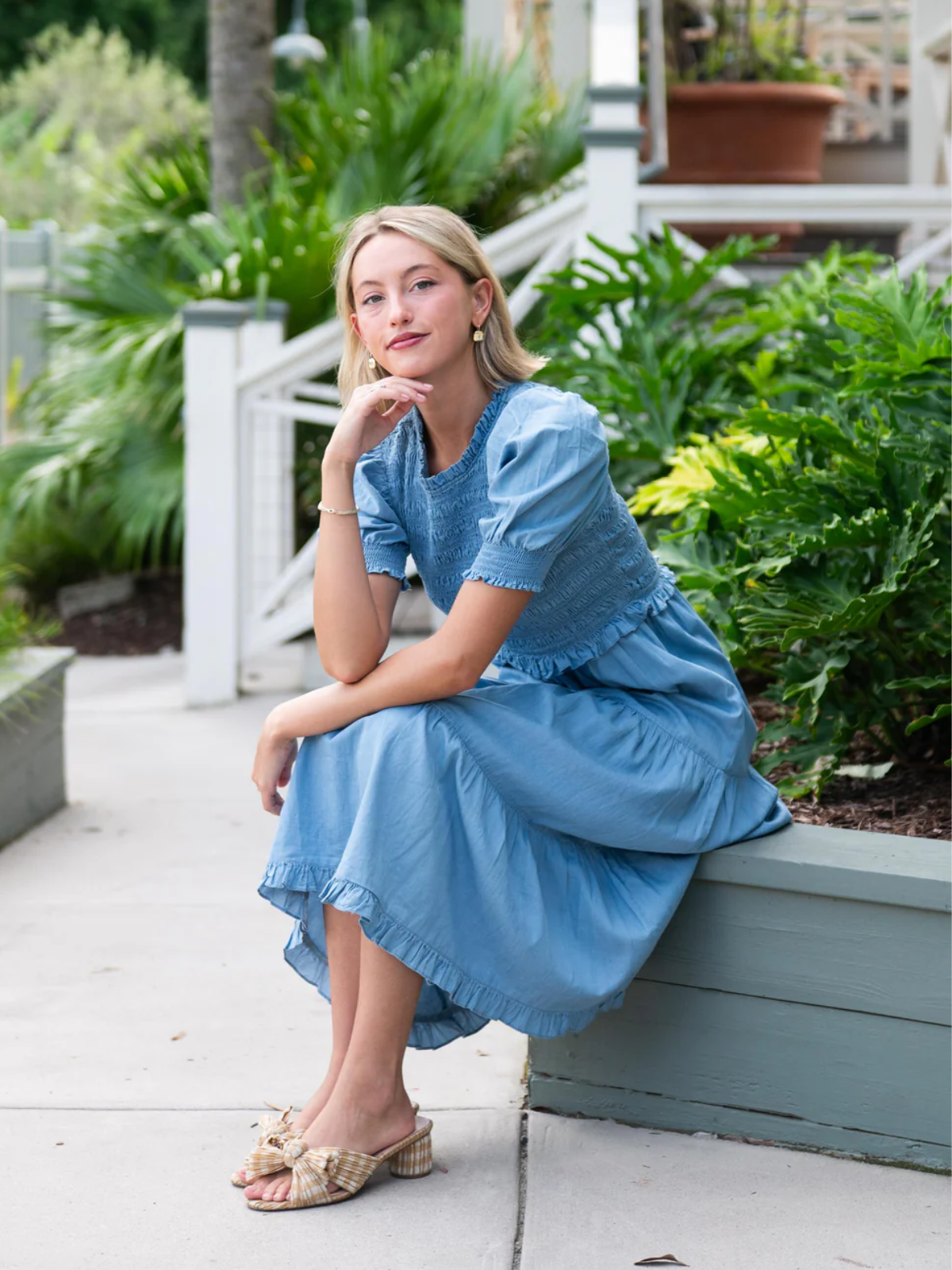 Puff Sleeve Smocked Dress