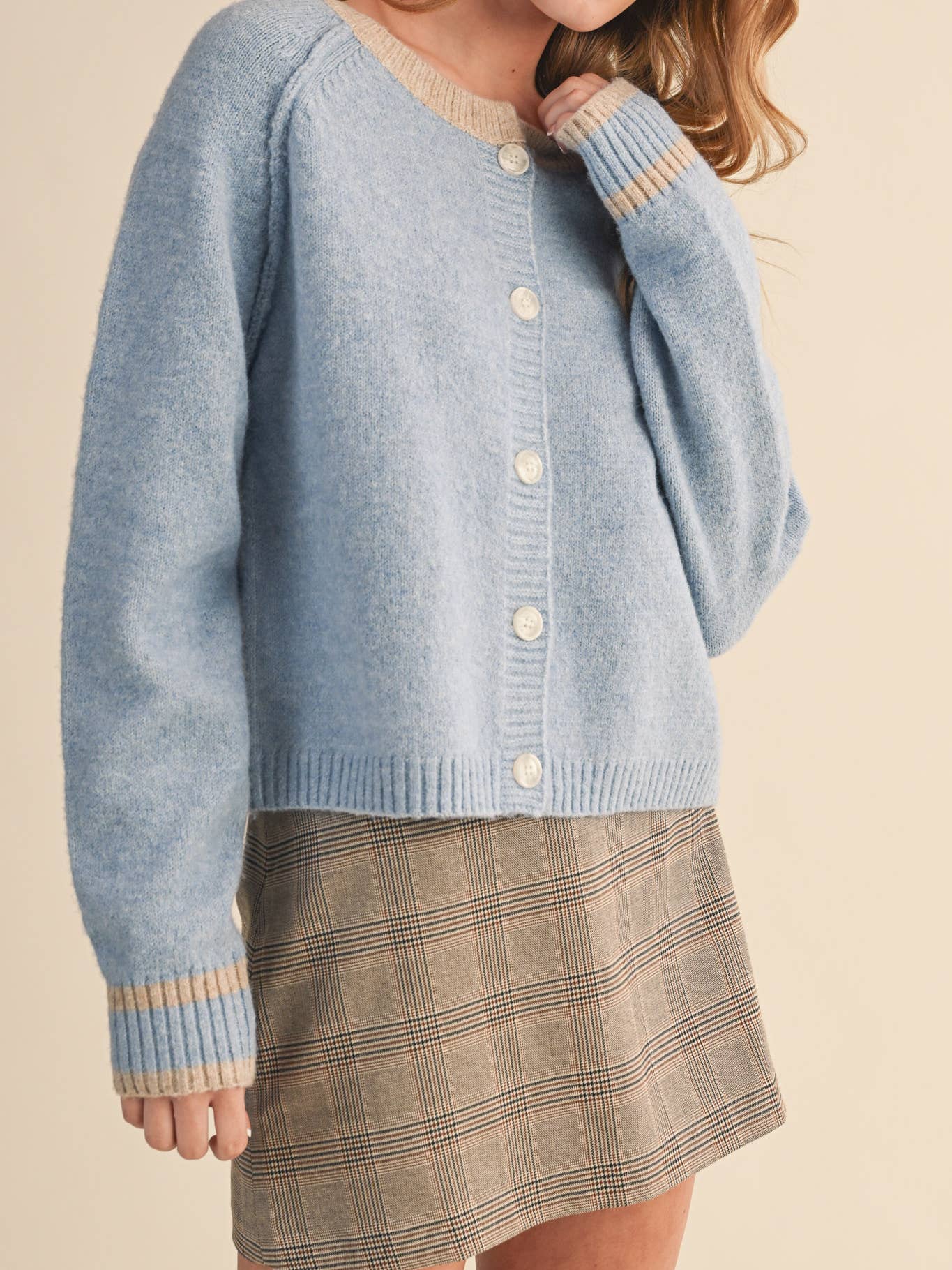 Two Tone Sweater Cardigan