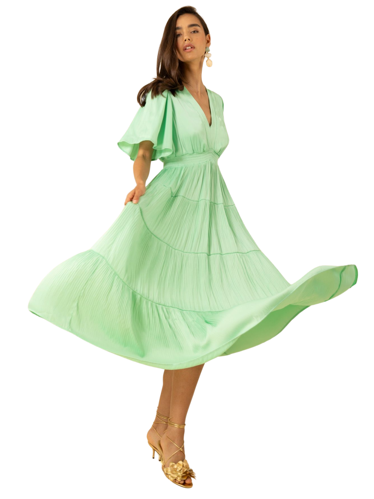 Angie V-Neck Tiered Dress