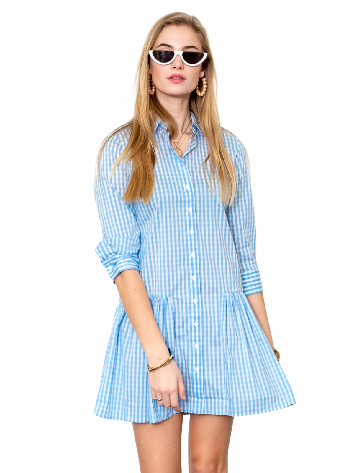 The Shirt - The Drop Waist Shirt Dress in White, Women's Size XS - No Gape Technology for The Perfect Fit The Shirt - The Drop Waist Shirt Dress in White, Women's Size XS - No Gape Technology for The Perfect Fit