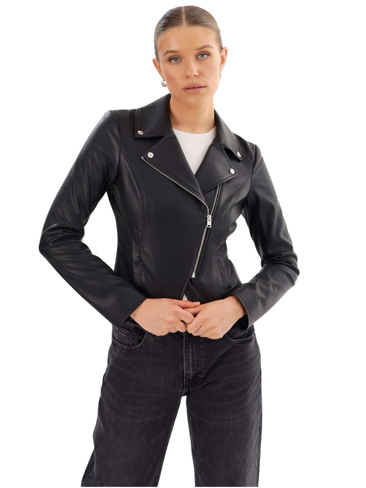 Pascale Faux Leather Moto Jacket