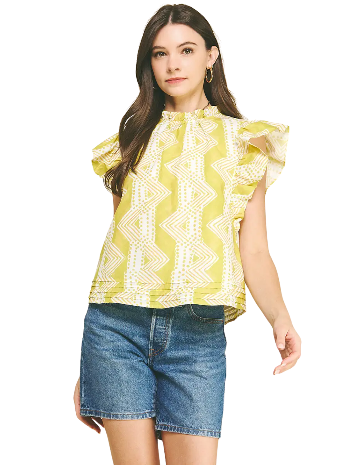 Retro Ruffle Sleeve Top