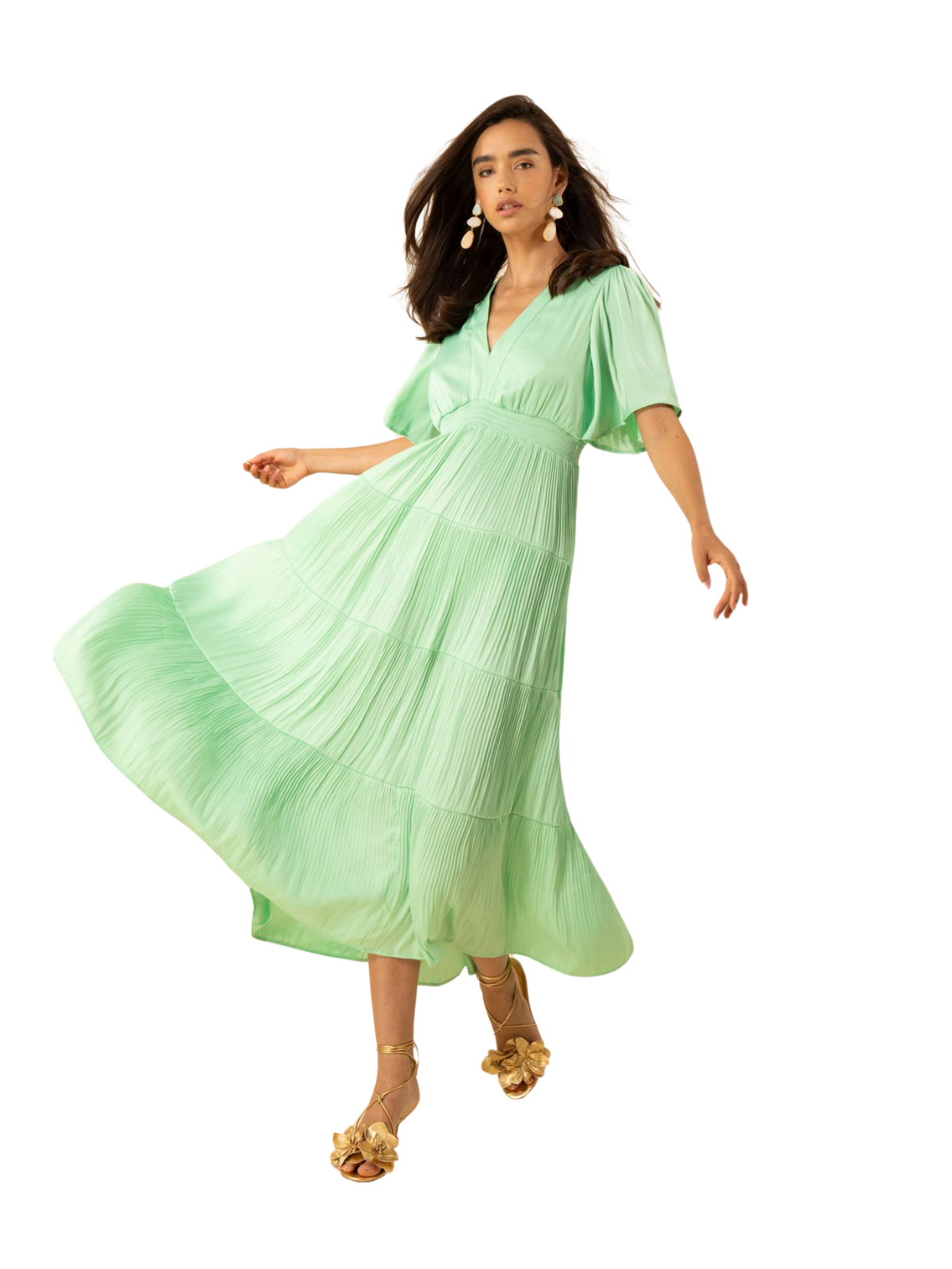 Angie V-Neck Tiered Dress