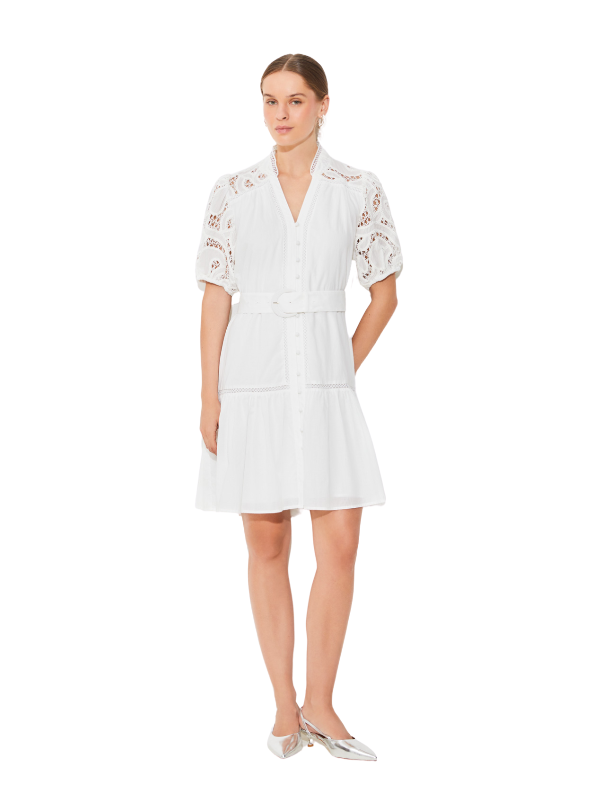 Catleya Belted Lace Dress