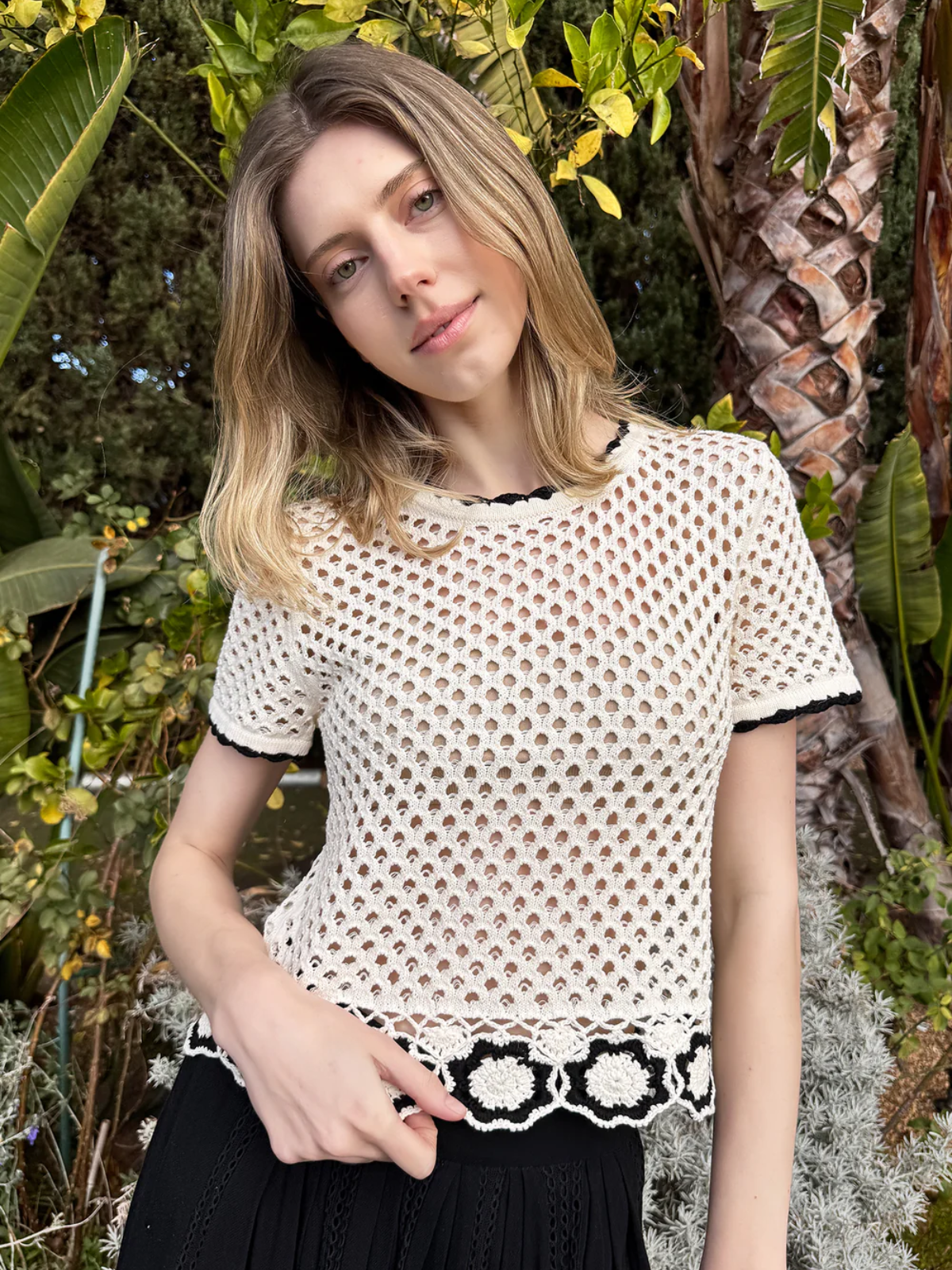 Michelle Crochet Flower Top