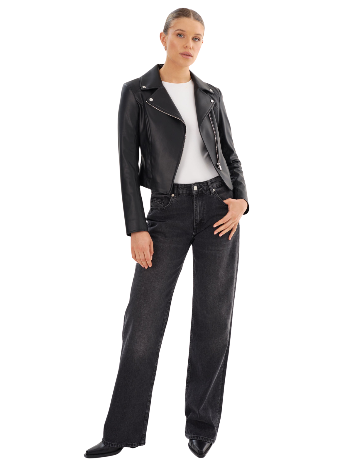 Pascale Faux Leather Moto Jacket