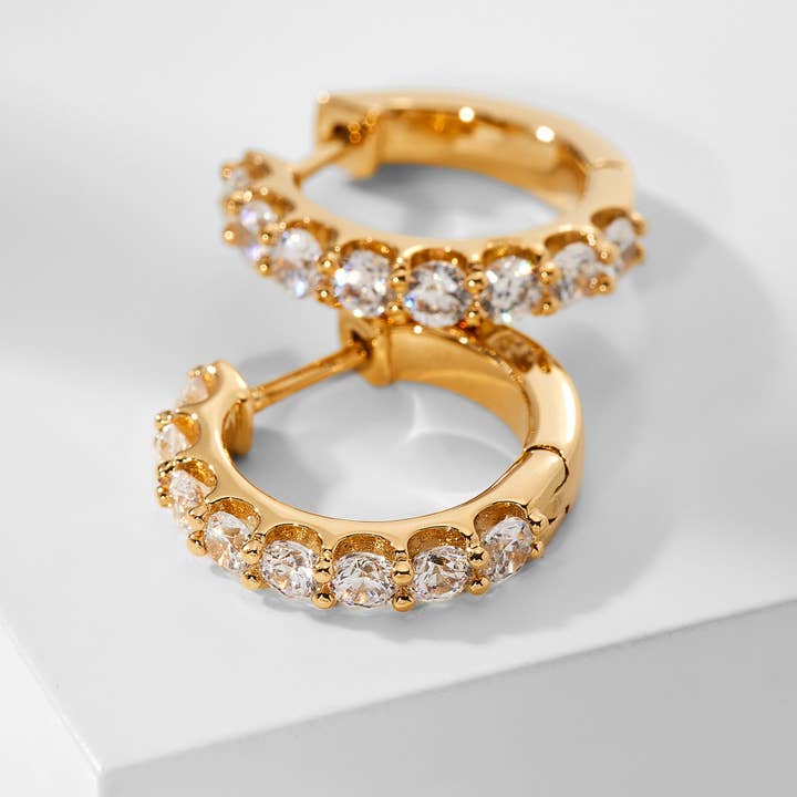 Perfect Hoops 2.5Mm Cz X 15Mm Huggie Hoop Earrings