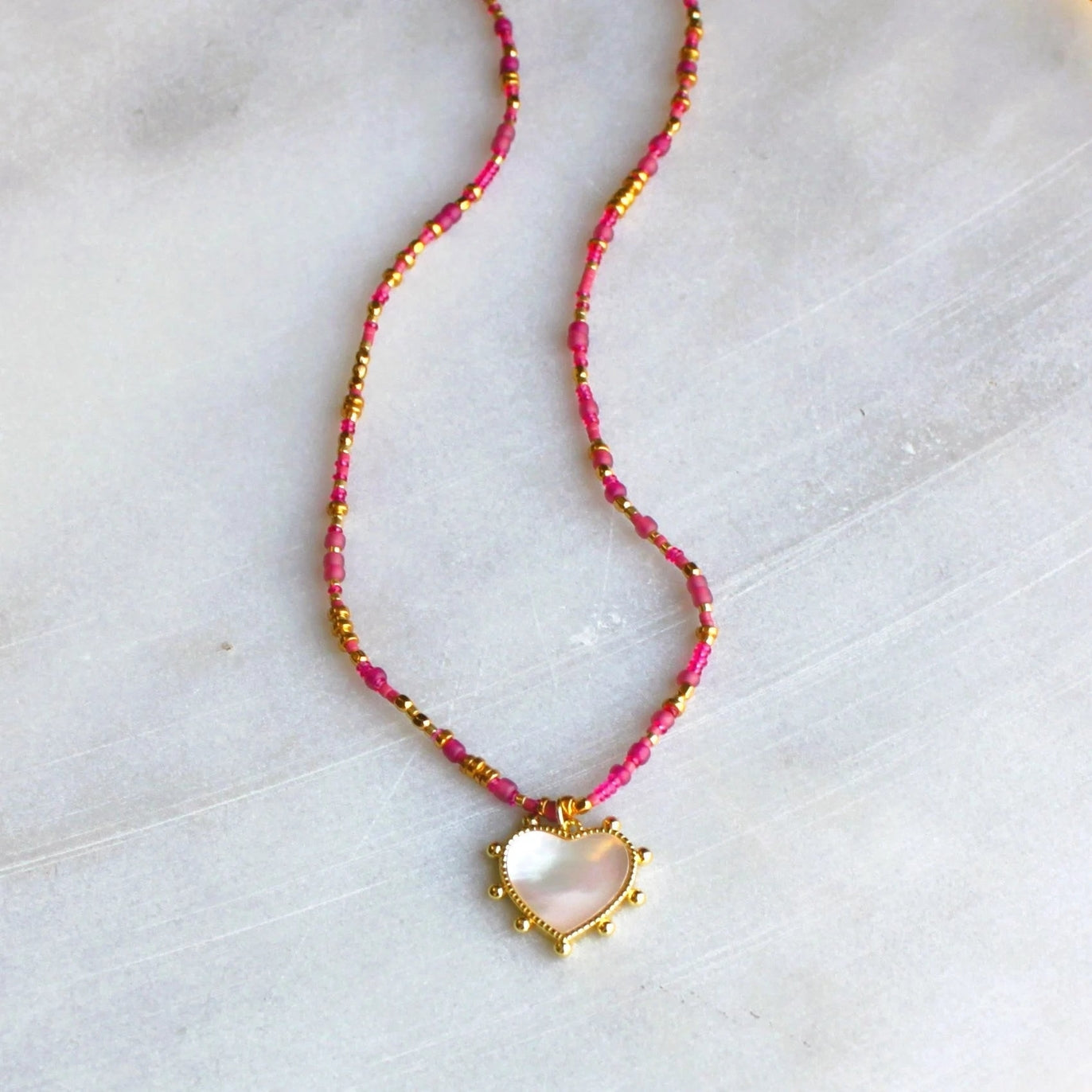 Unity Beaded Heart Necklace