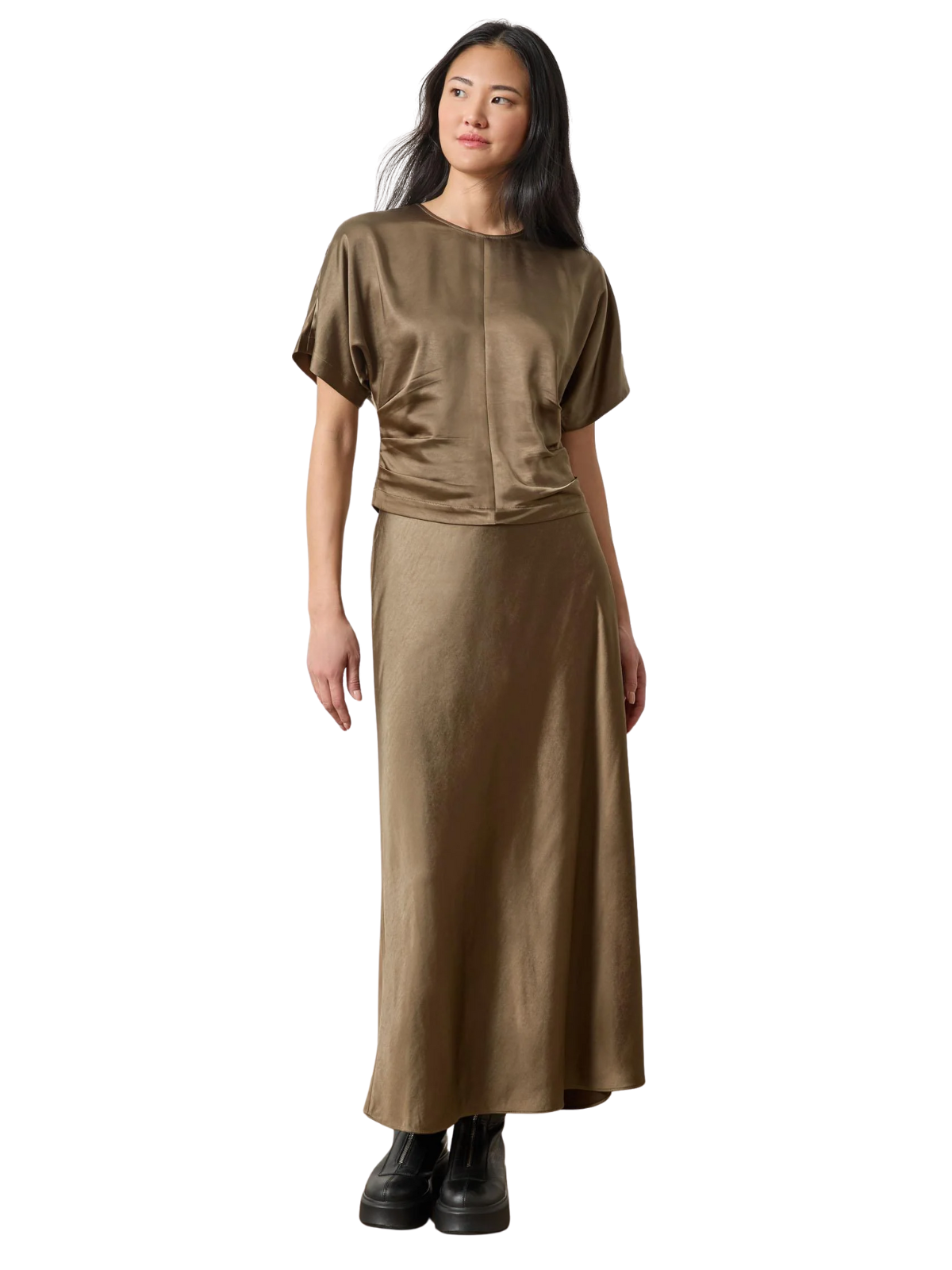 Satin Dolman Sleeve Top