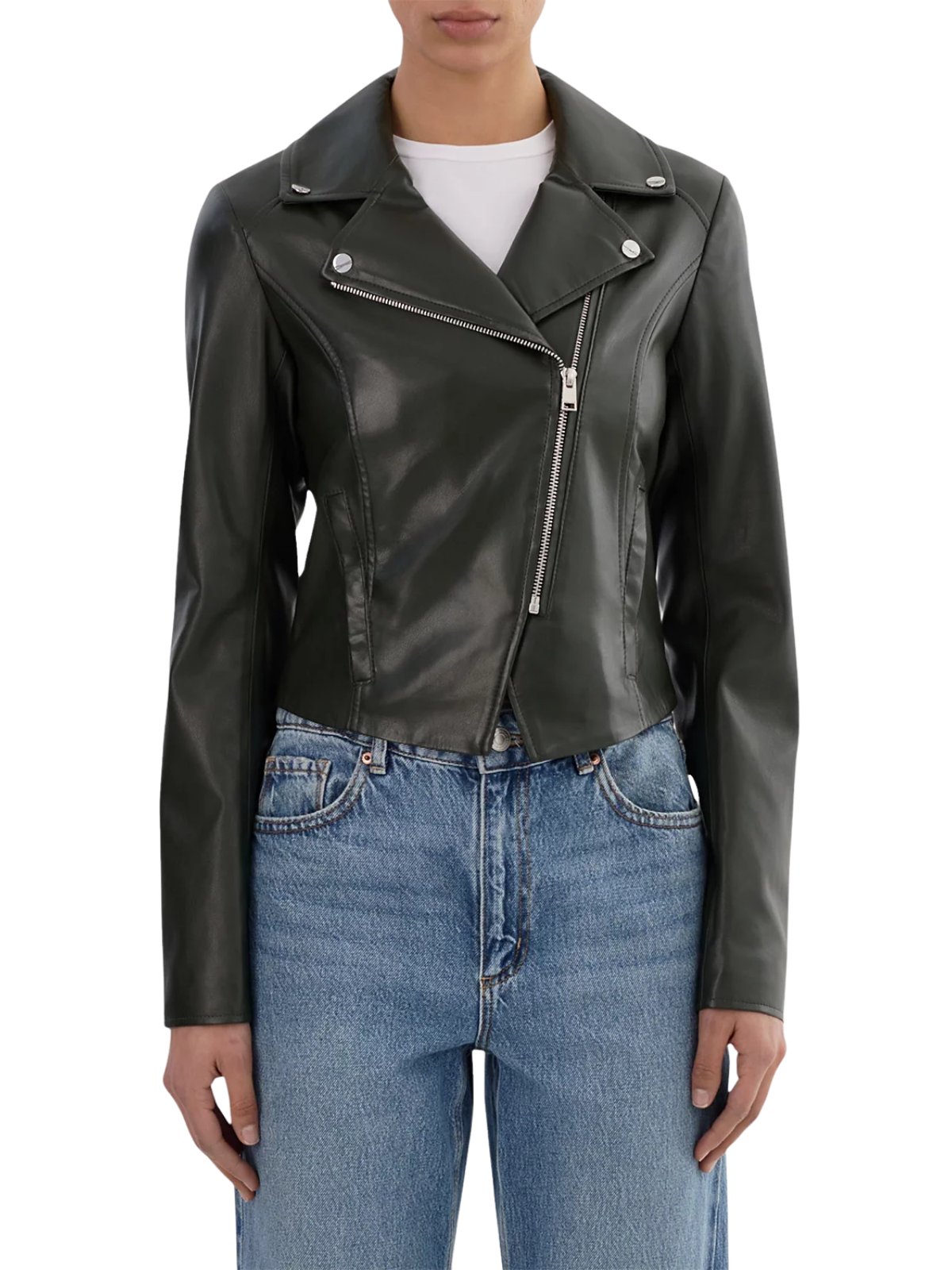Pascale Faux Leather Moto Jacket
