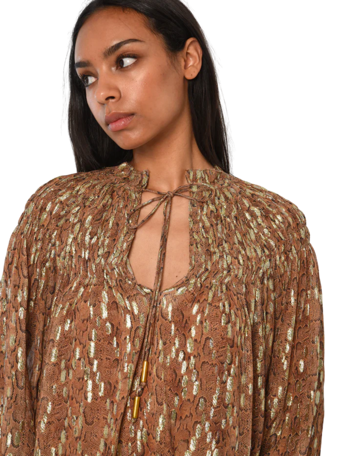 Meredith Metallic Top