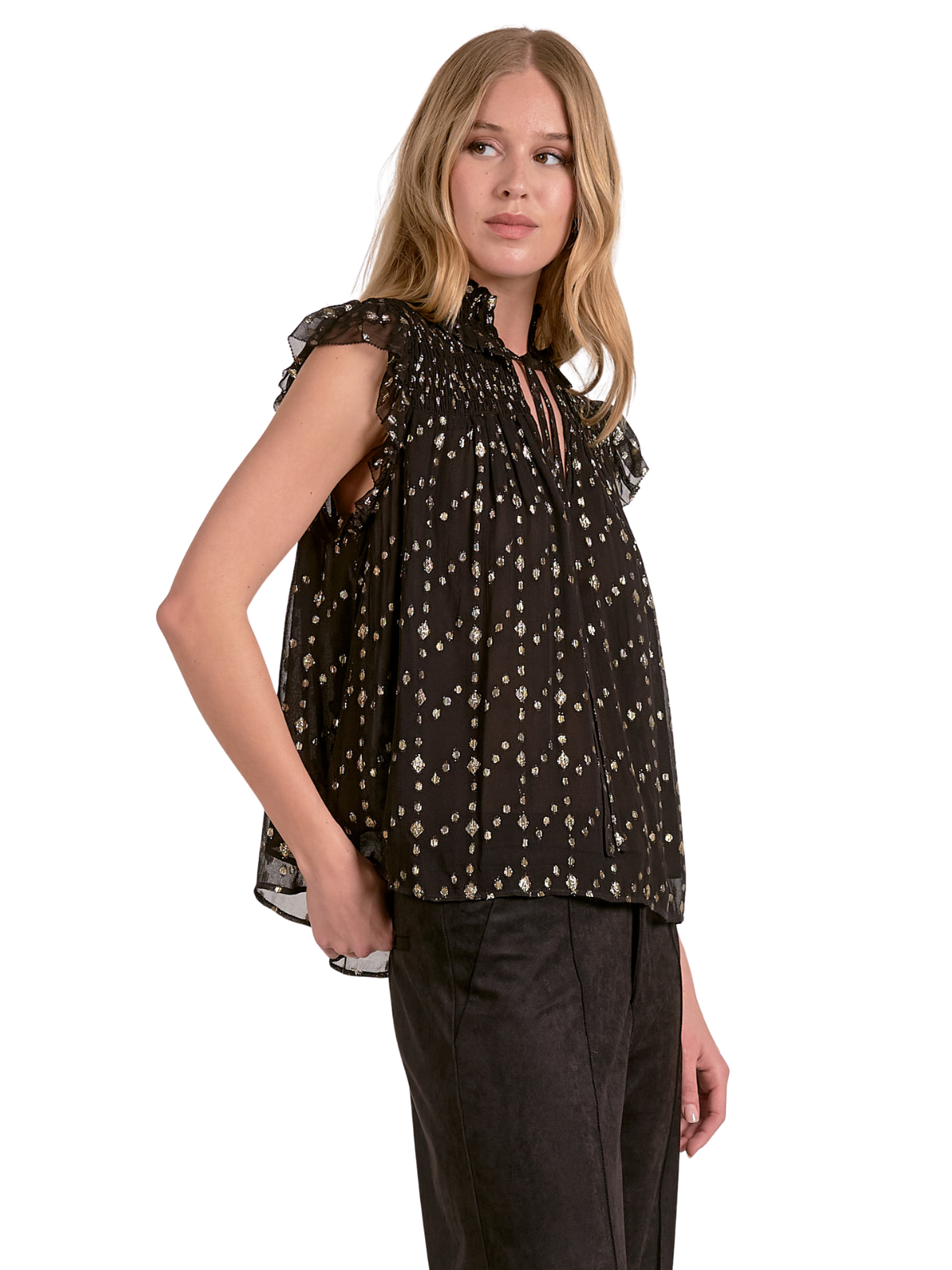 Metallic Geo Top