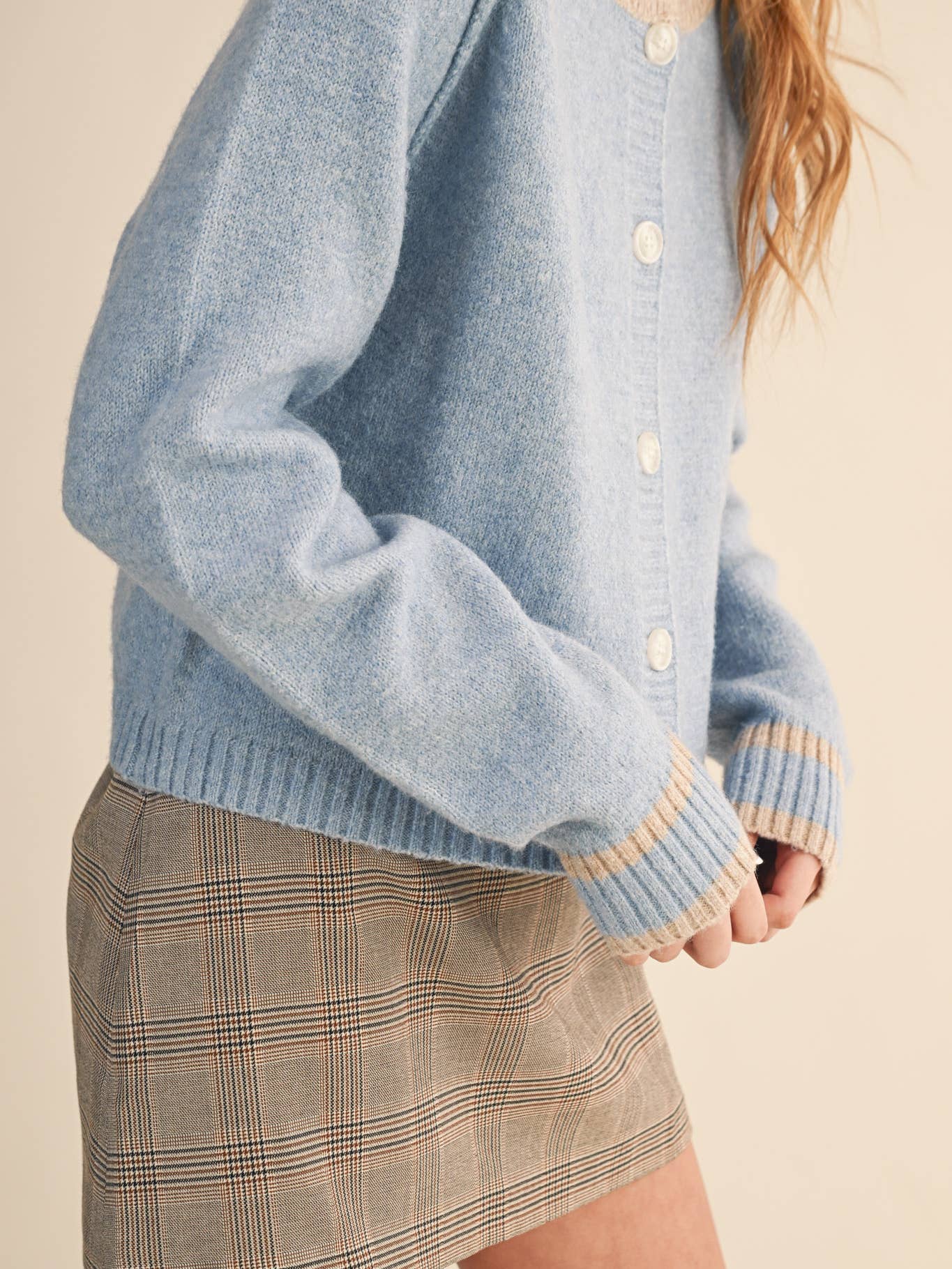 Two Tone Sweater Cardigan