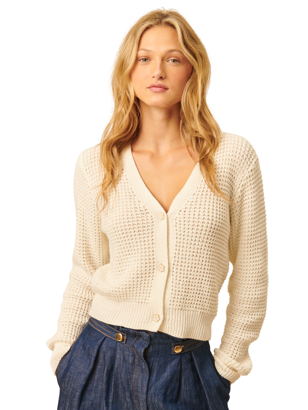 Ollie Flower Button Cardigan