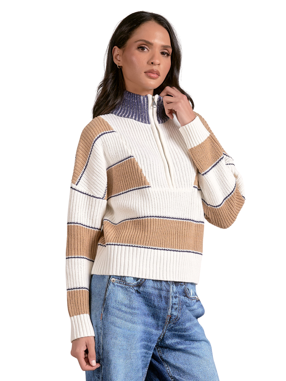 Stripe Zip Sweater