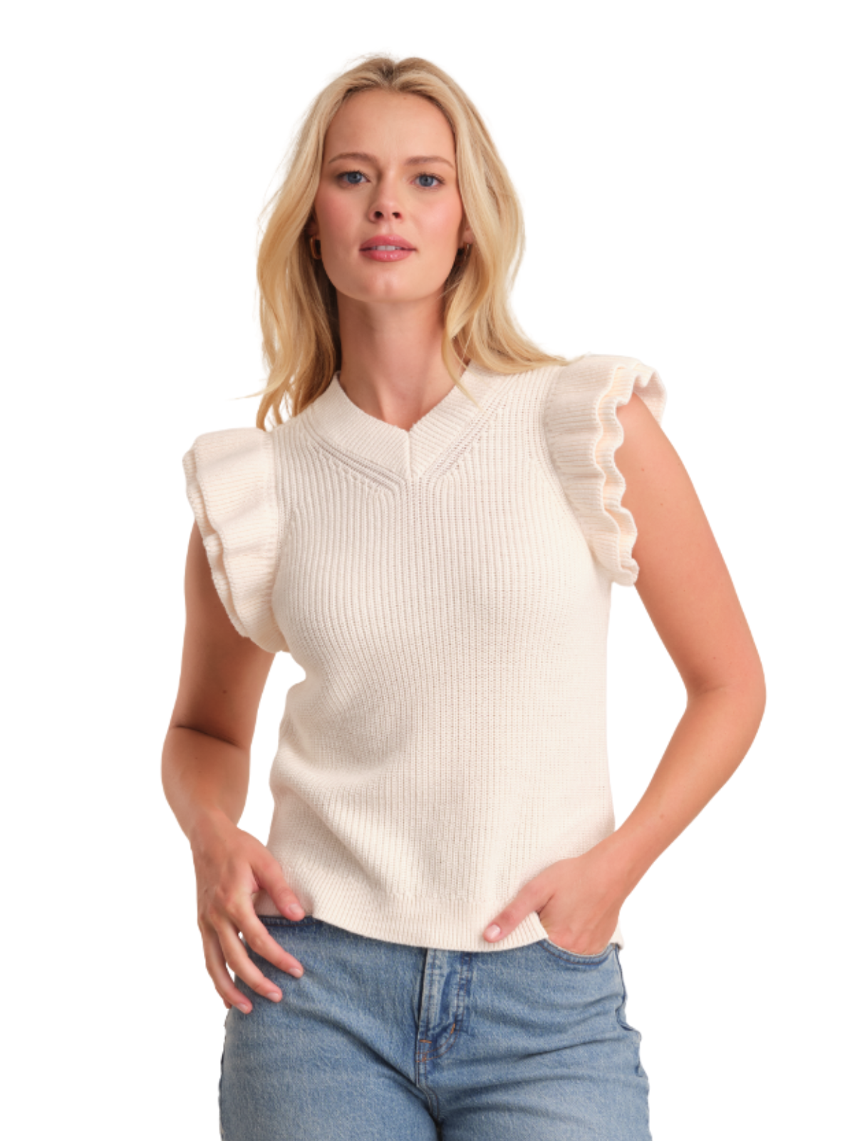 Faye Ruffle Sweater Tank