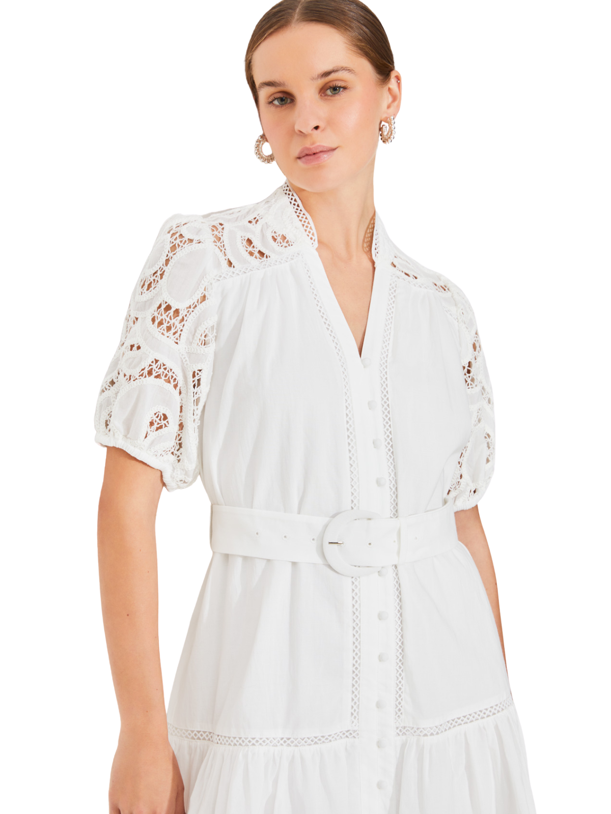 Catleya Belted Lace Dress