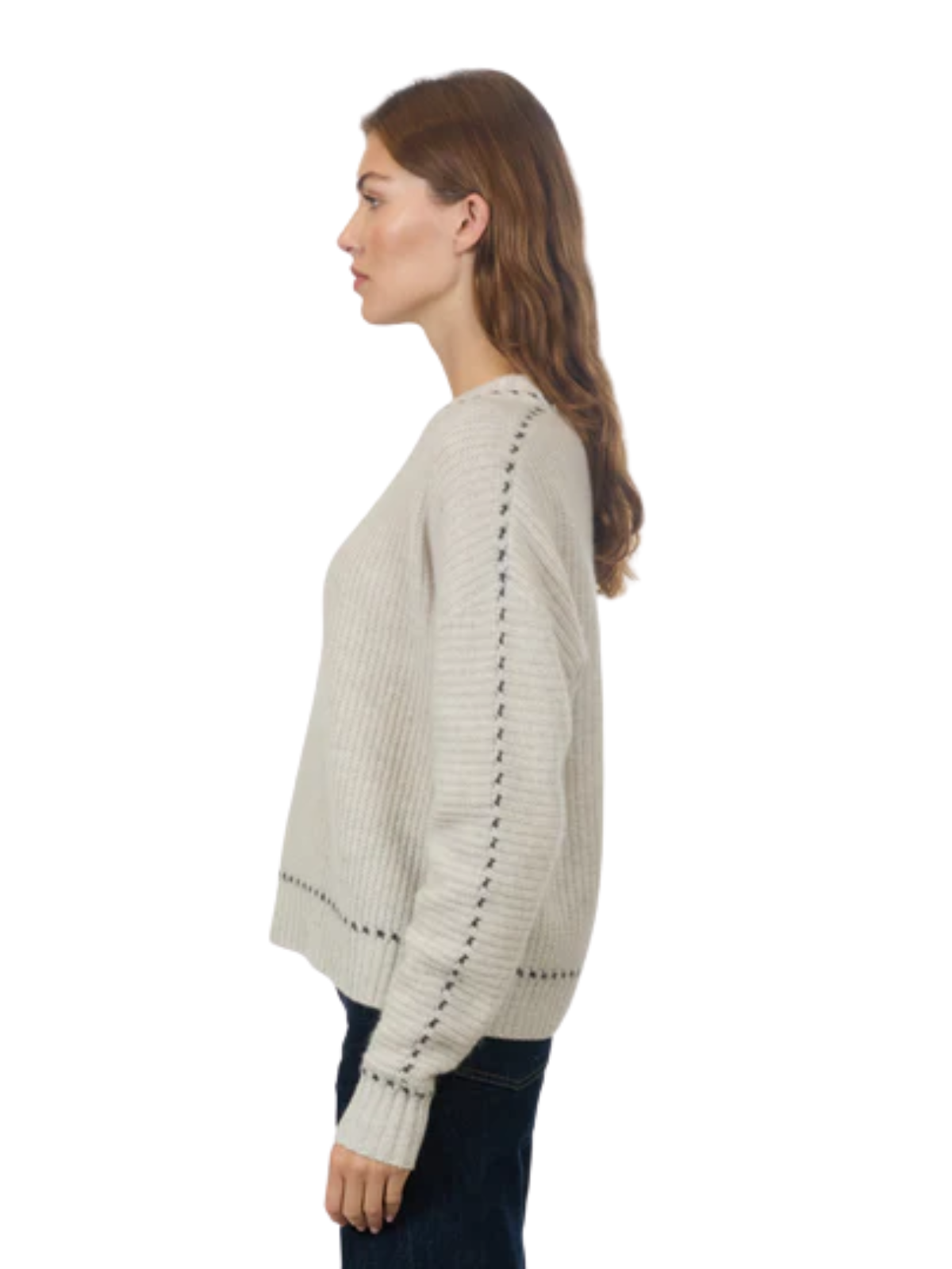 Shaker Contrast Stitch Sweater