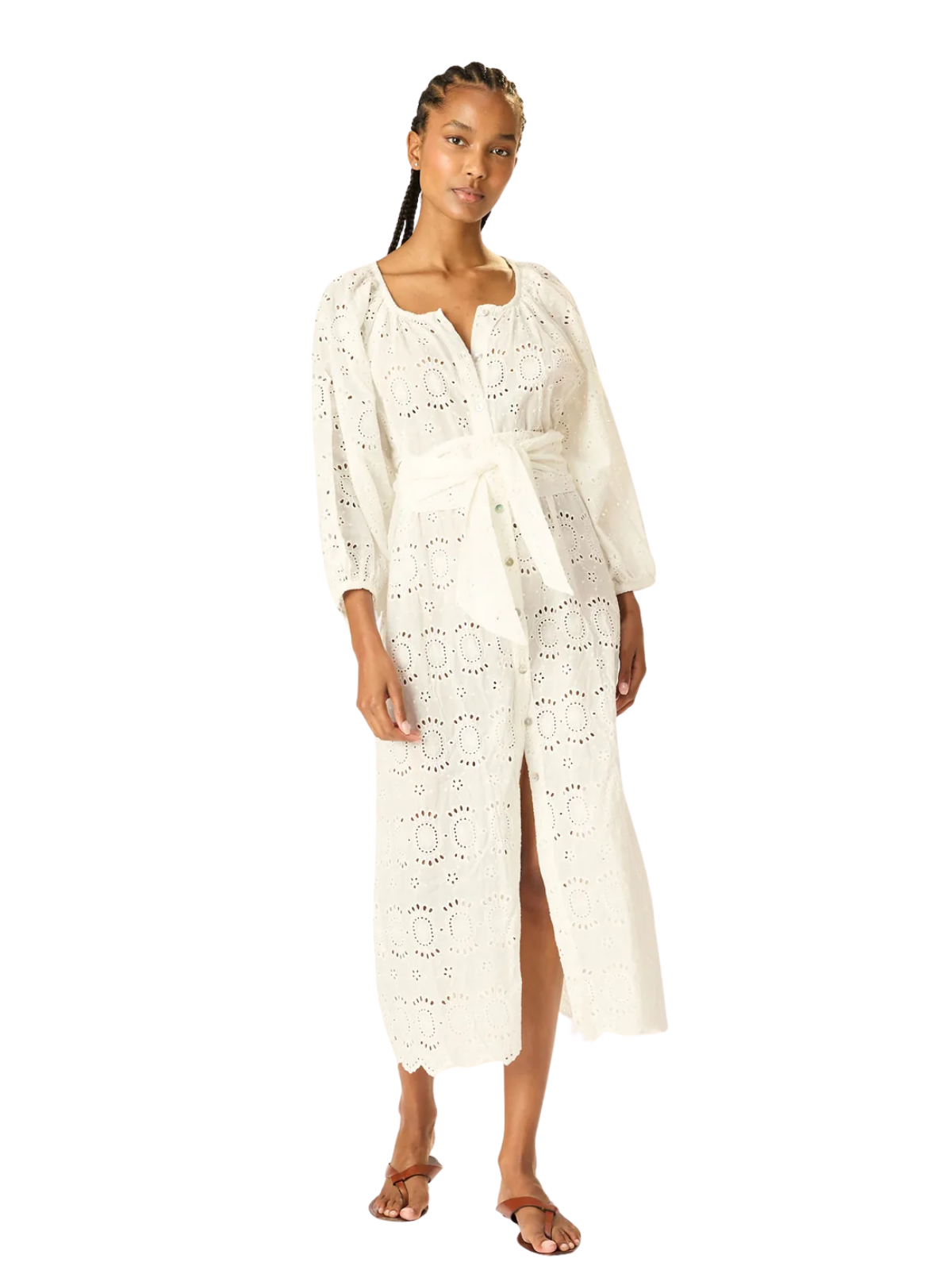 Alex Belted Eyelet Dress Xs