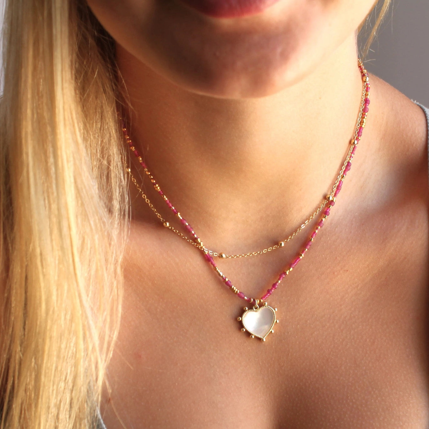 Unity Beaded Heart Necklace
