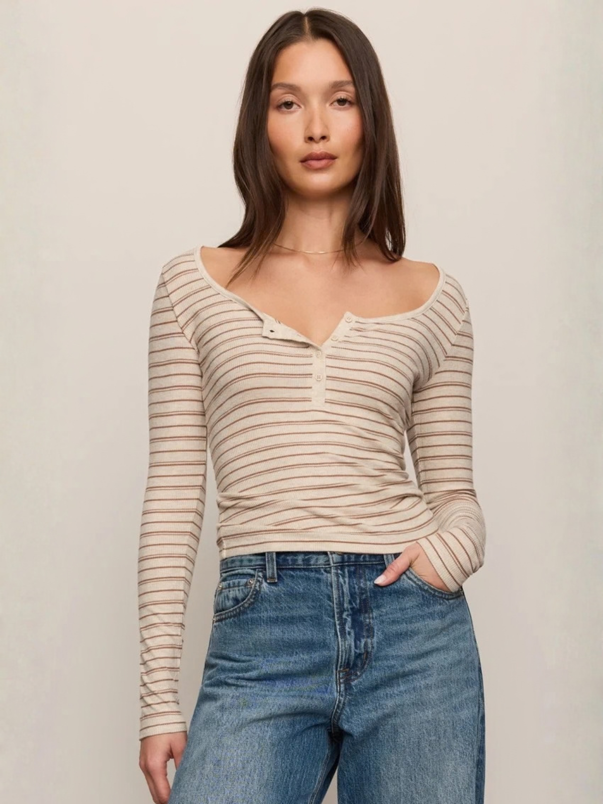 Andie Striped Henley Top_Z Supply_ZT264760