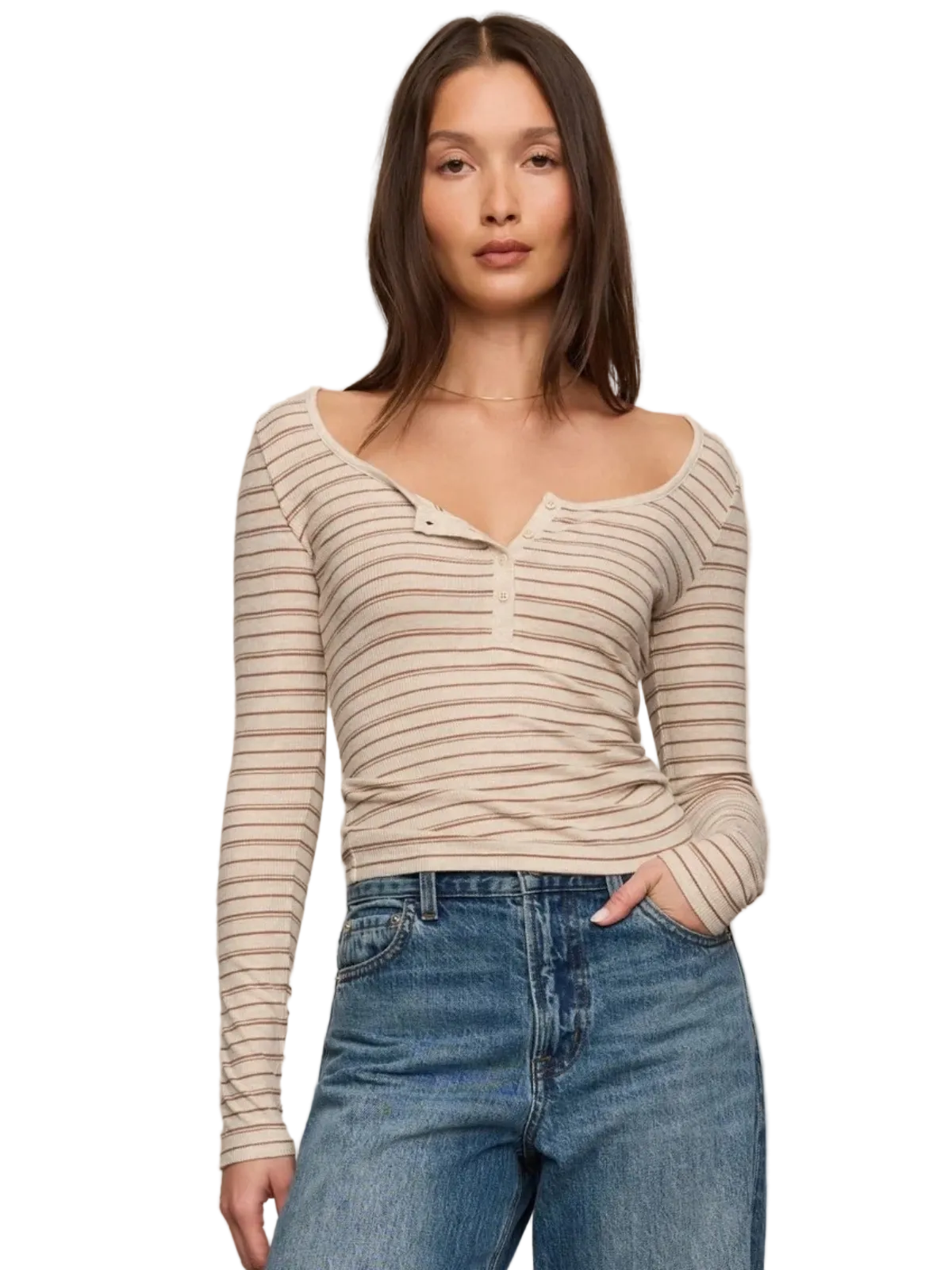 Andie Striped Henley Top_Z Supply_ZT264760