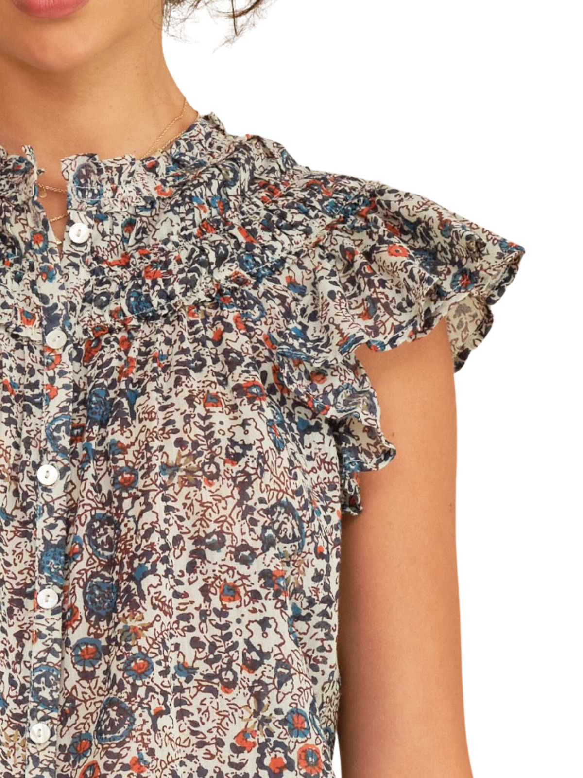 Cass Print Frill Top_Mabe_749688