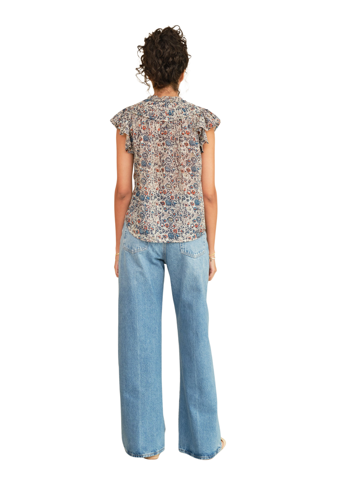 Cass Print Frill Top_Mabe_749688
