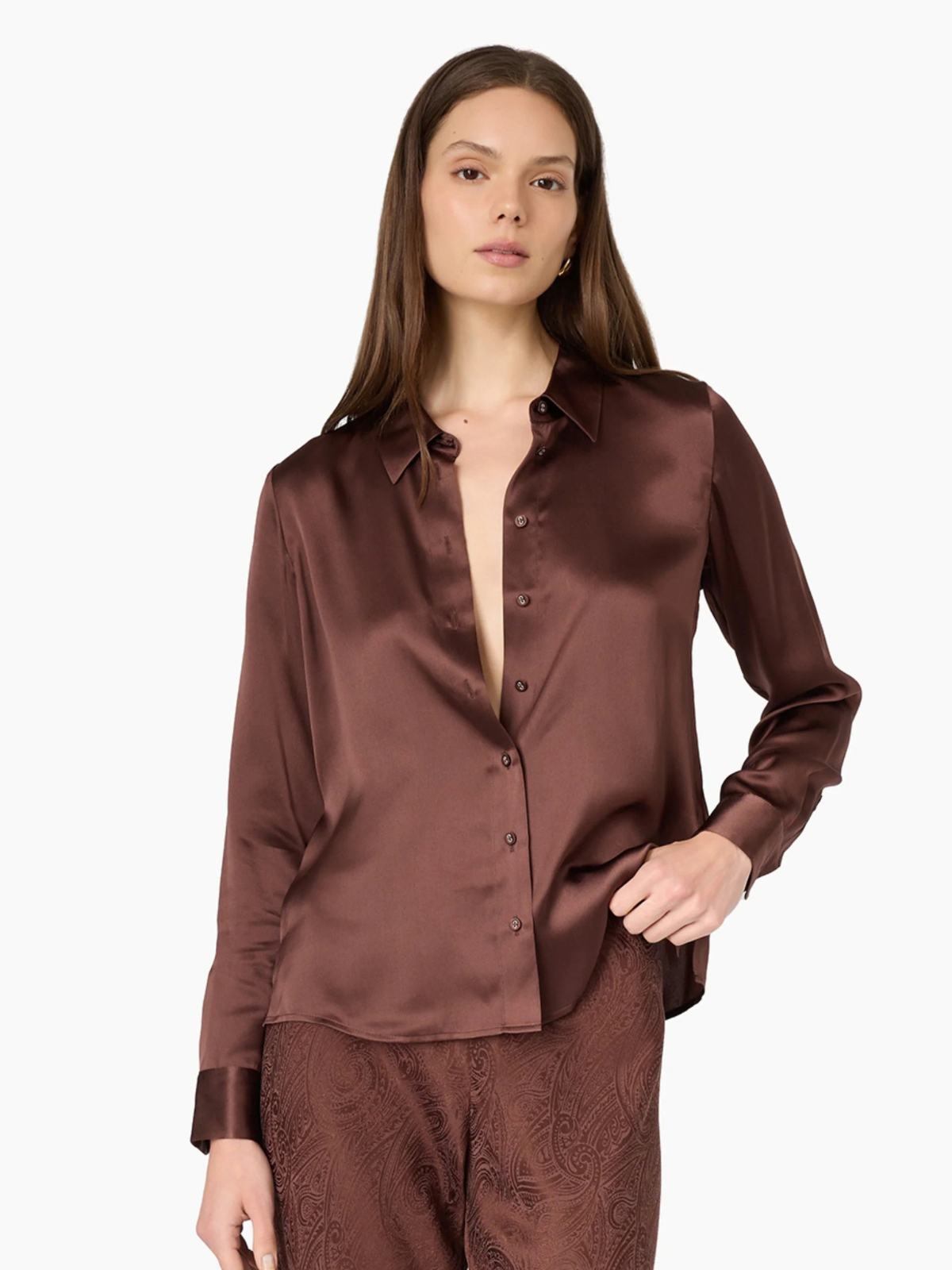 Crosby Blouse - Chocolate - Cami - CORE-T-01
