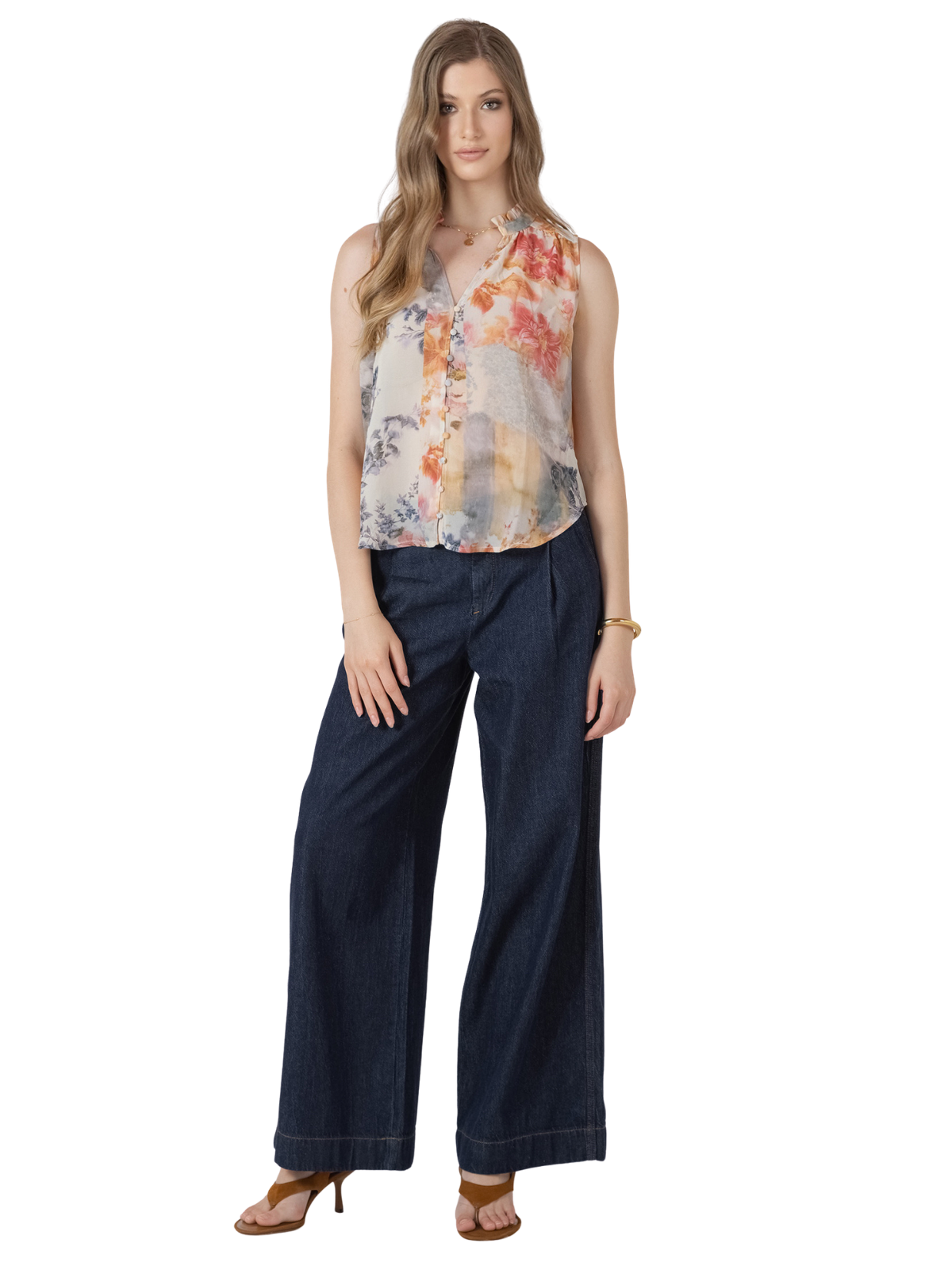 Flowy Button Front Blouse_Dex_2723753