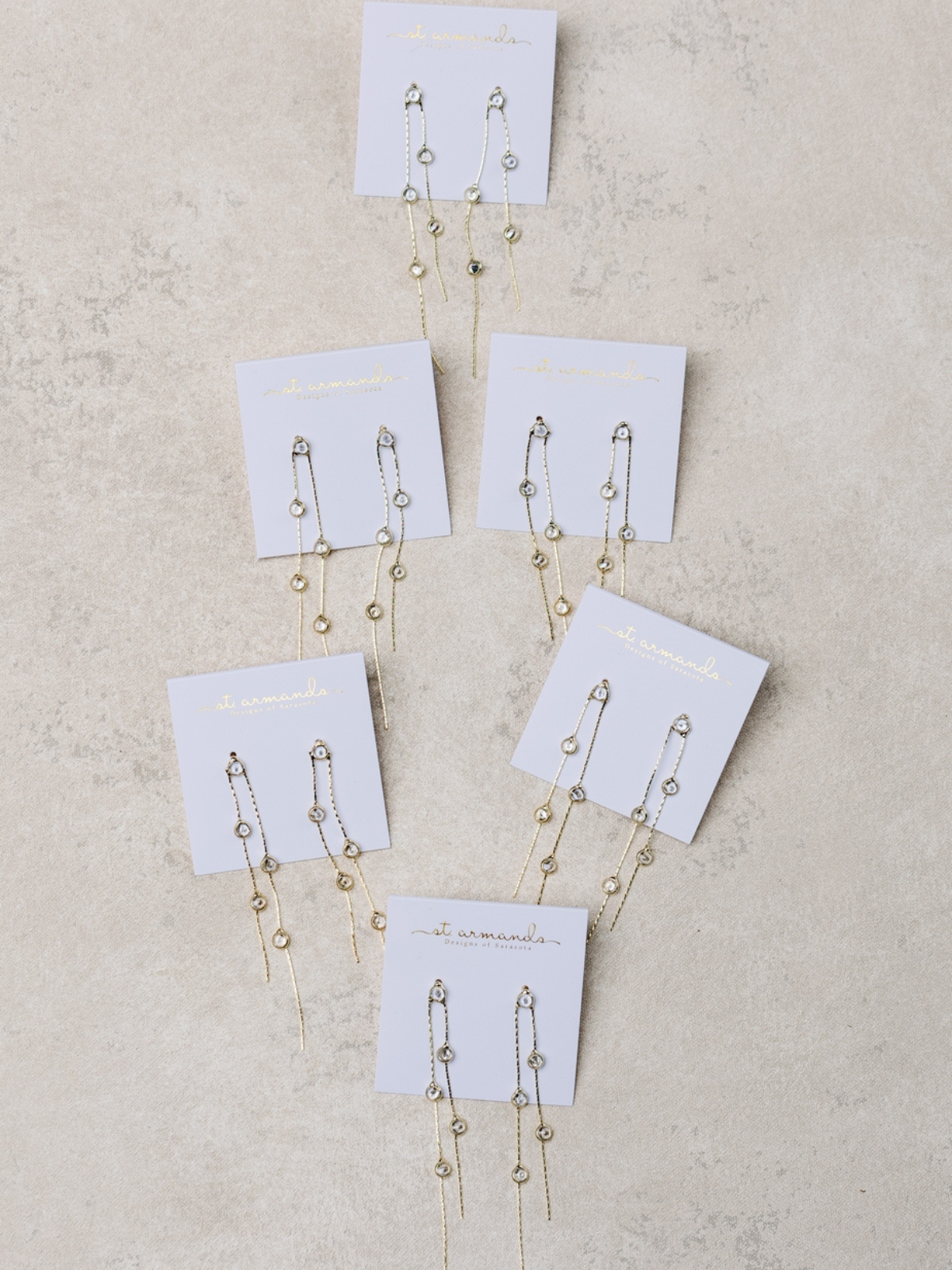 Gold and Crystal Duster Drops Earrings_St Armands Designs of Sarasota_SAD338