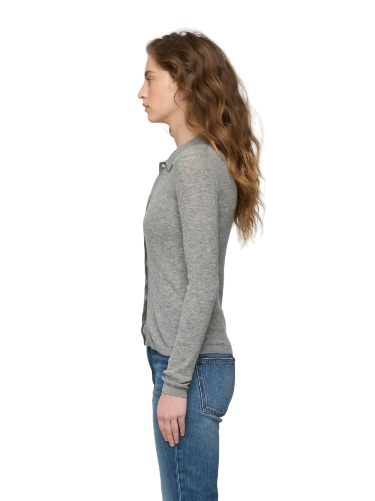 Korey Merino Blend Featherweight Rib Cardigan_Pistola_P00063051-YF