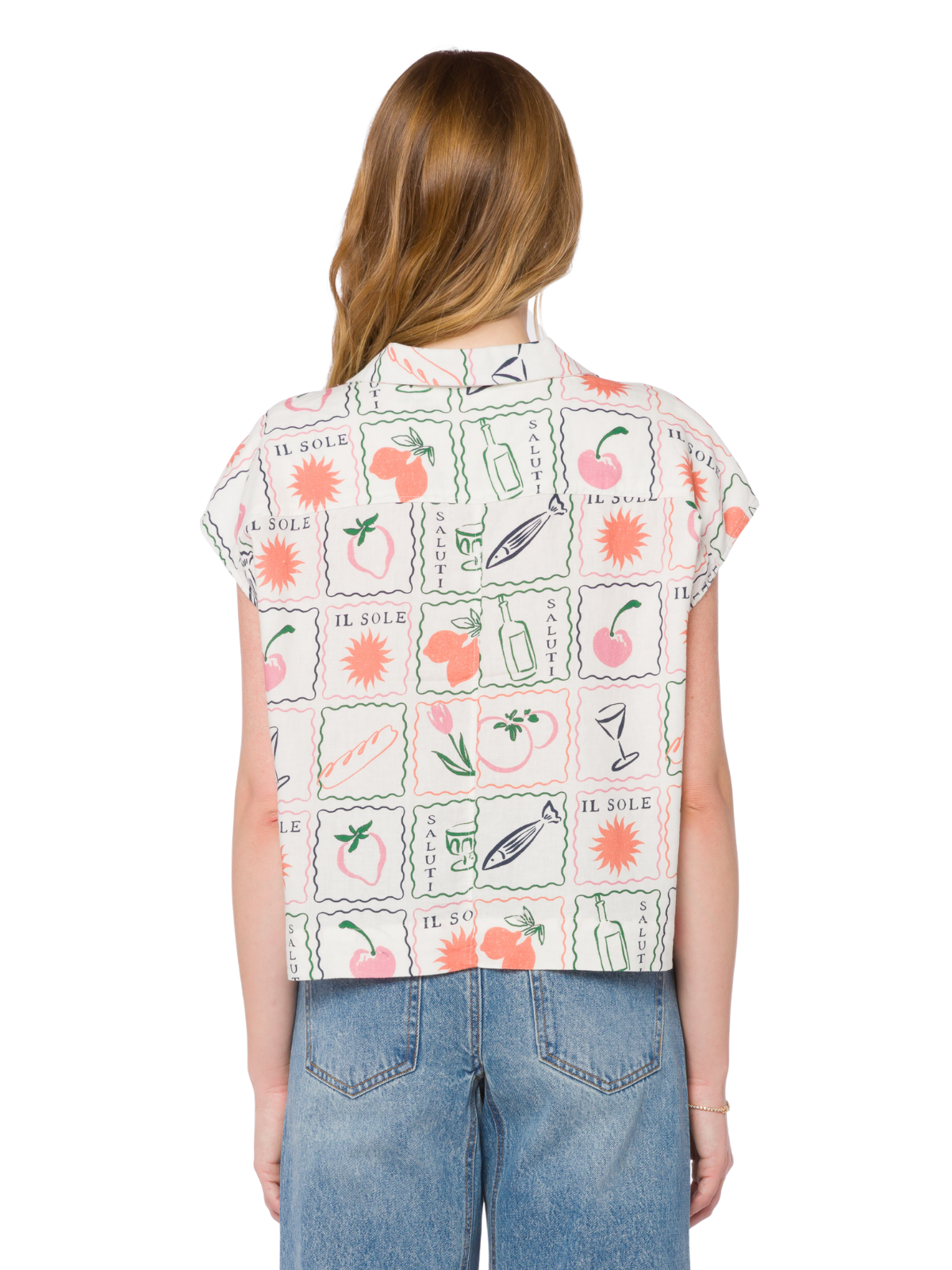 Linnea Multi Stamp Tile Print Shirt_Velvet Heart_LCQ-24614