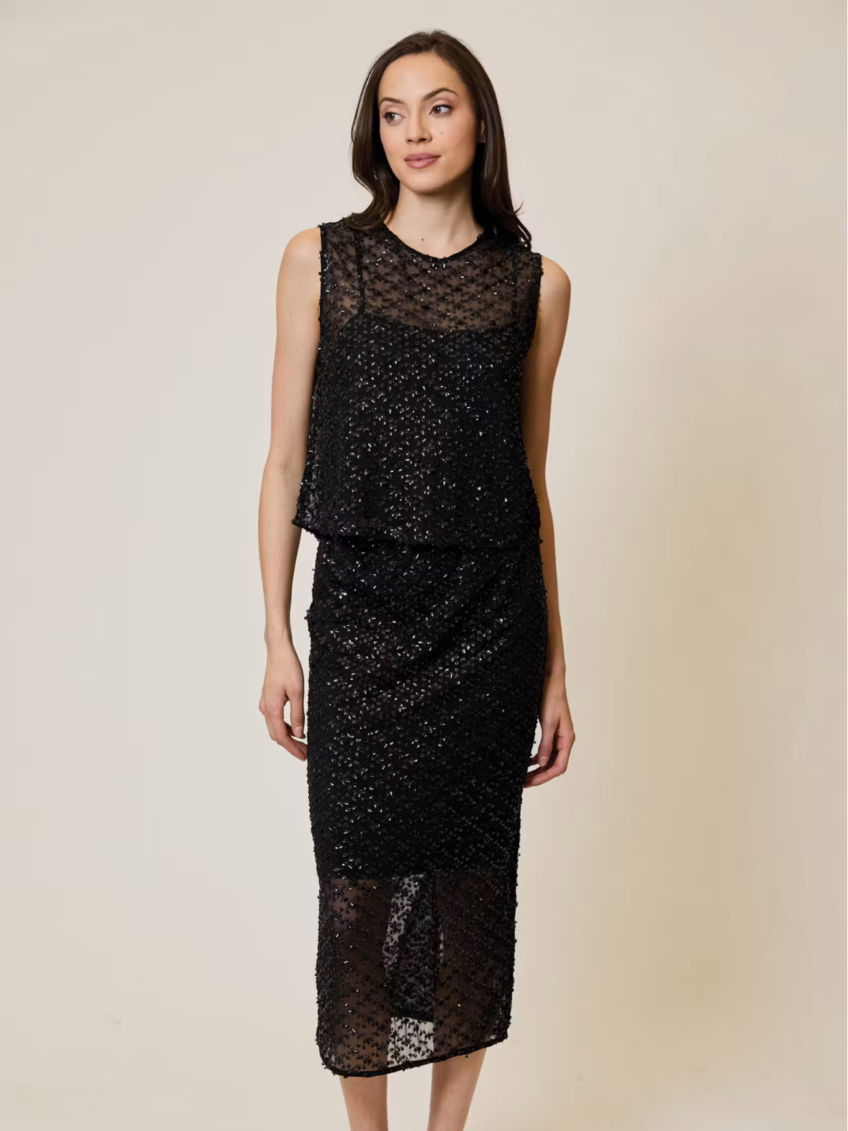 Mesh Sequin Skirt-Design History-OTS0812027
