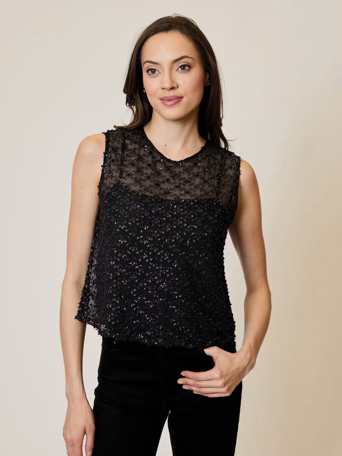 Mesh Sequin Top-Design History-OTS0812026