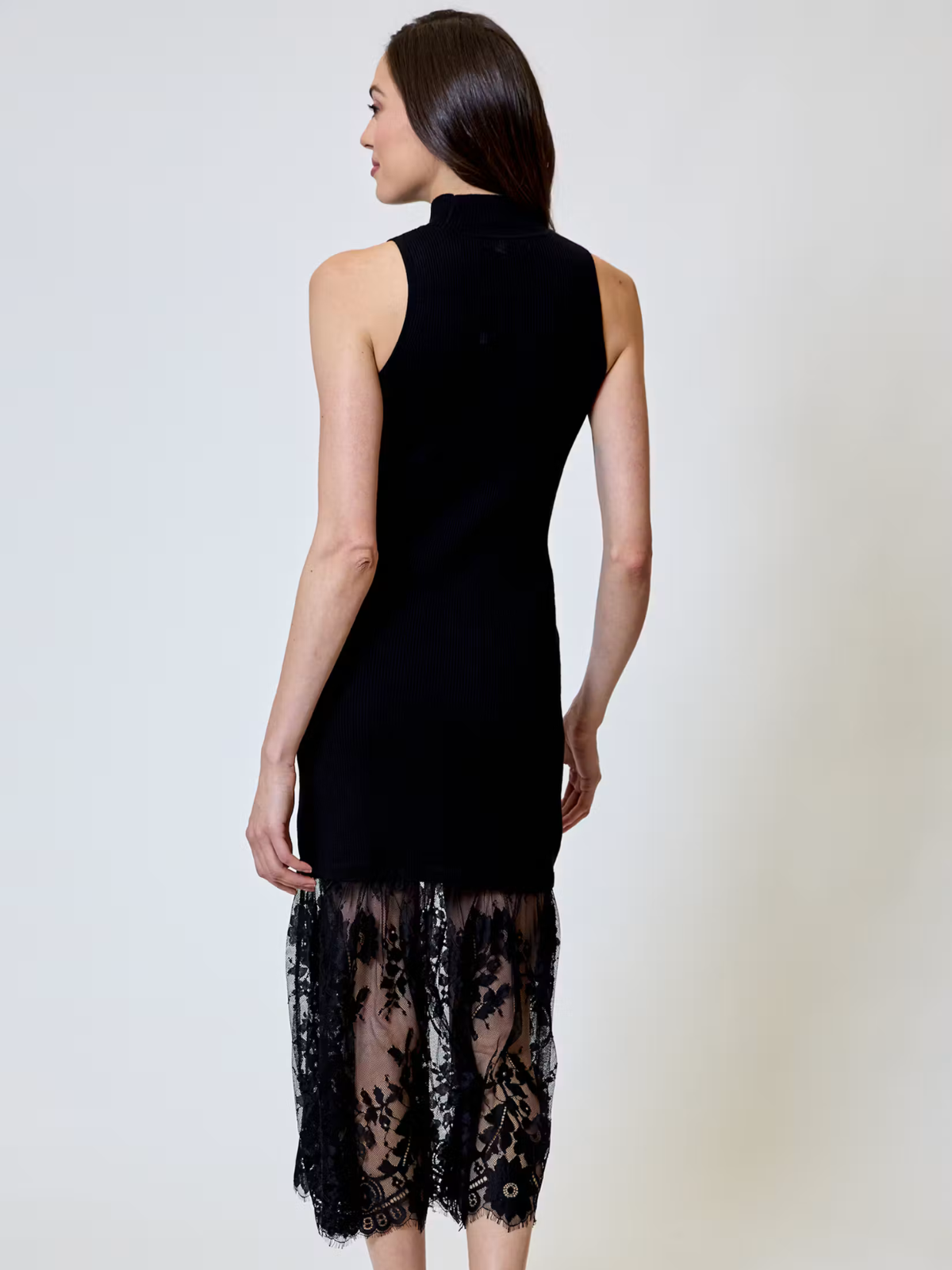 Mock Neck Dress With Lace - Design History - BXG0112004