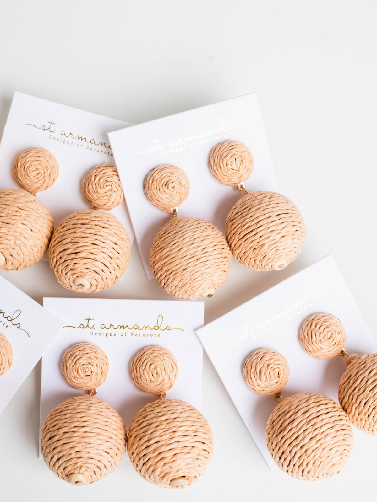 Natural Lido Pom Pom Earrings_St Armands Designs of Sarasota_SAD040