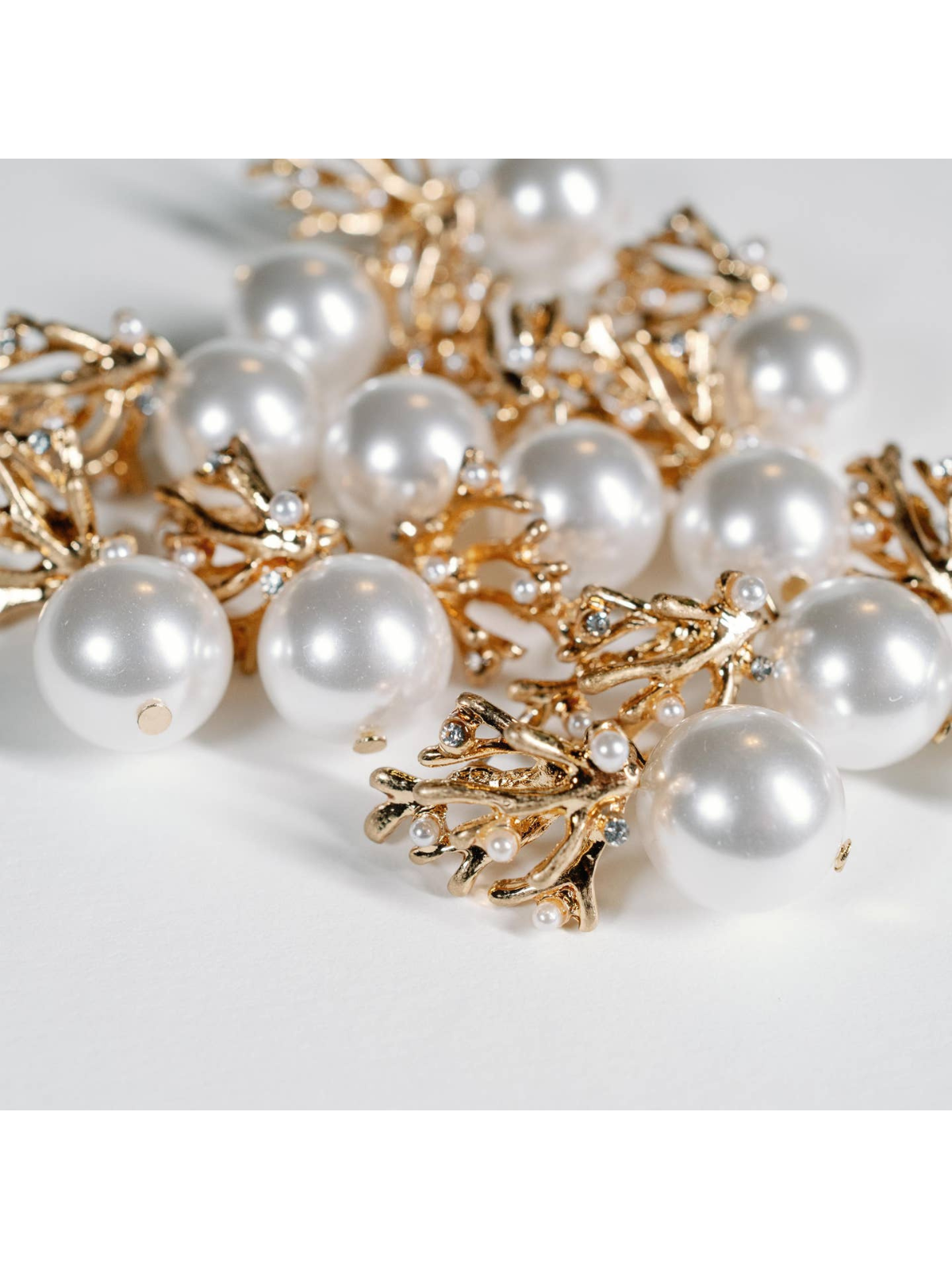 Pearl and Gold Coral Mini Earrings_St Armands Designs of Sarasota_SAD383