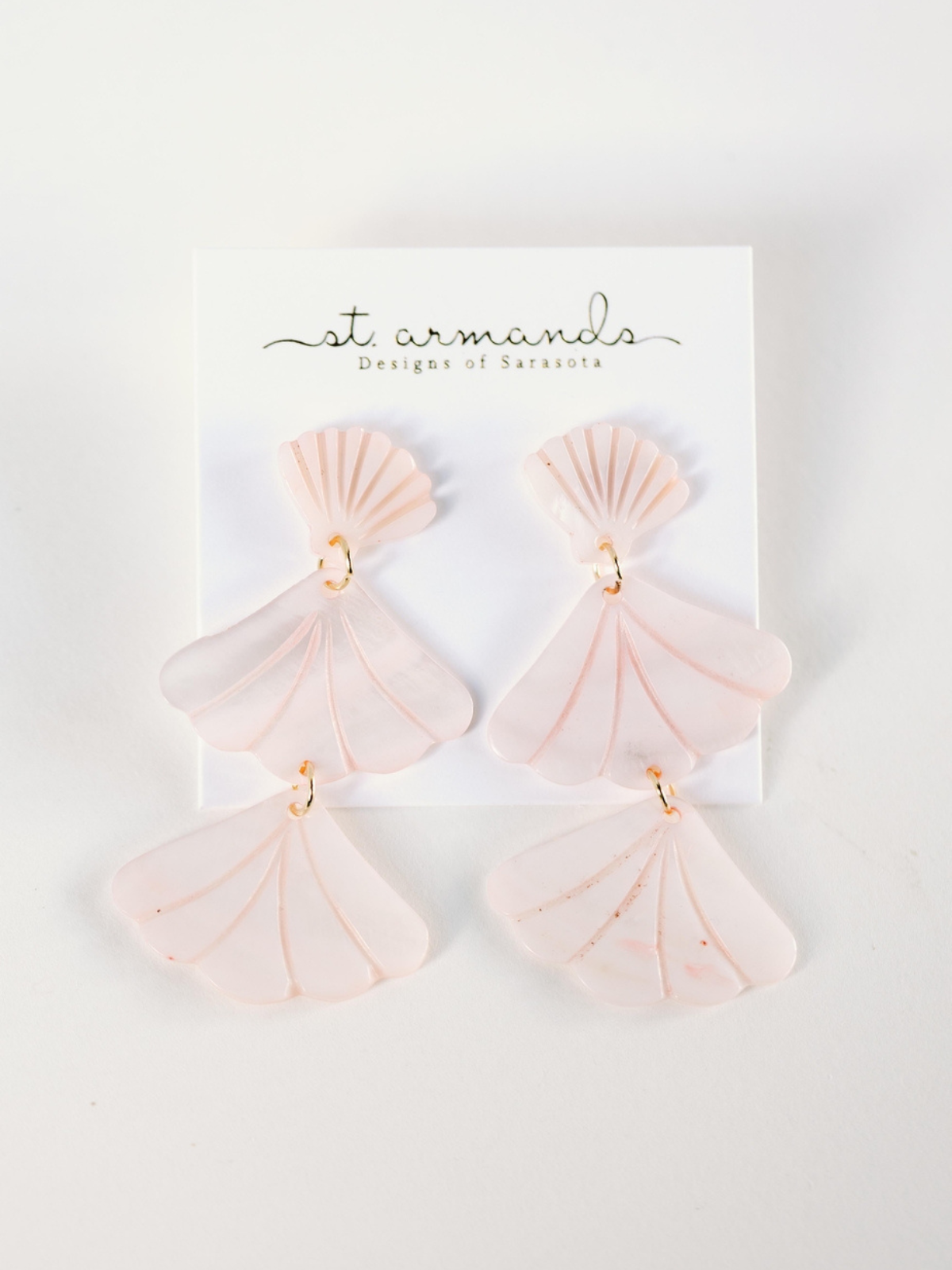 Pink Mermaid Shell Drop Earrings_St Armands Designs of Sarasota_SAD242