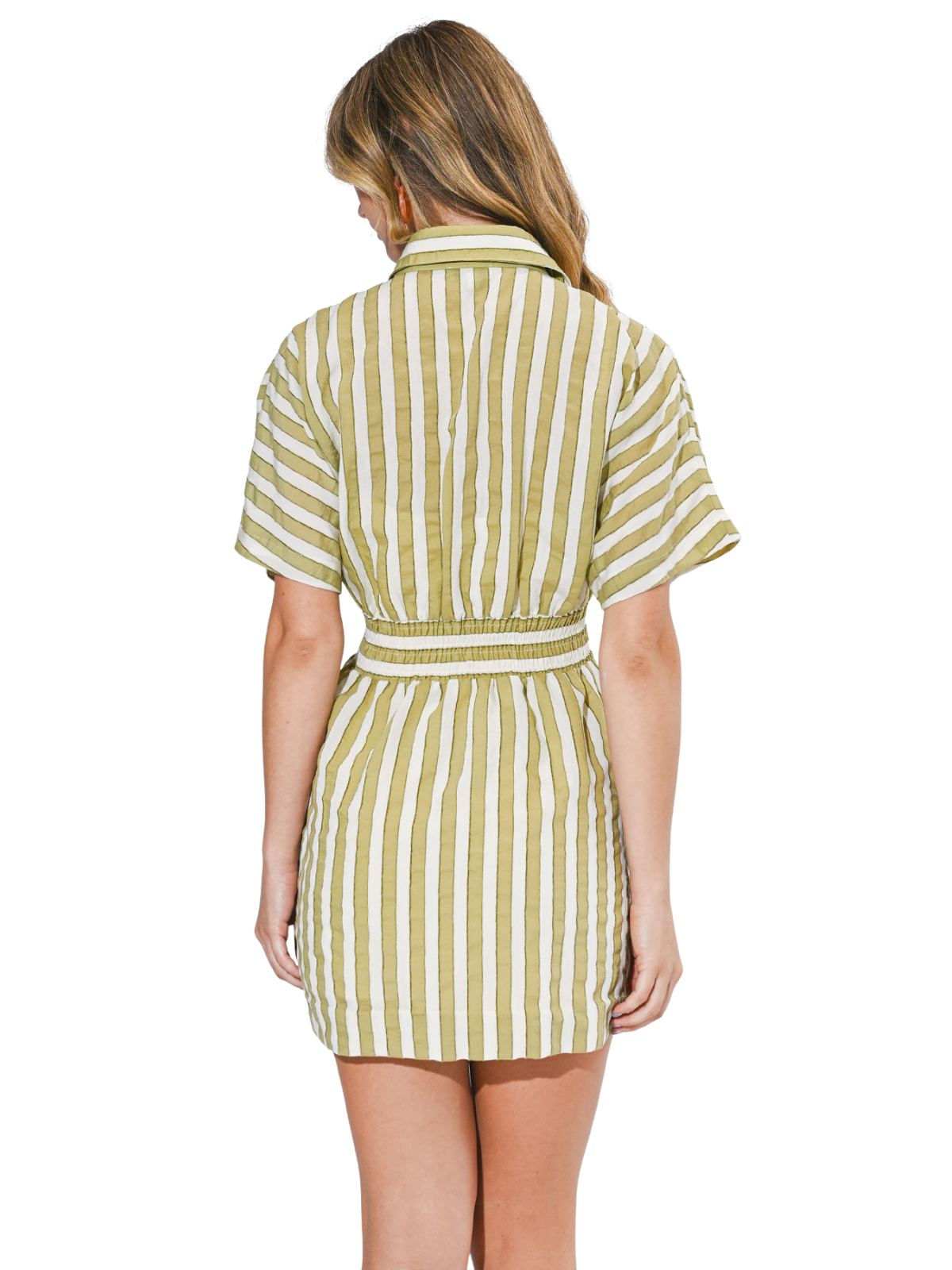 Posie Pleated Shirt Mini Dress_Adelyn Rae_F266D7189-SAGE