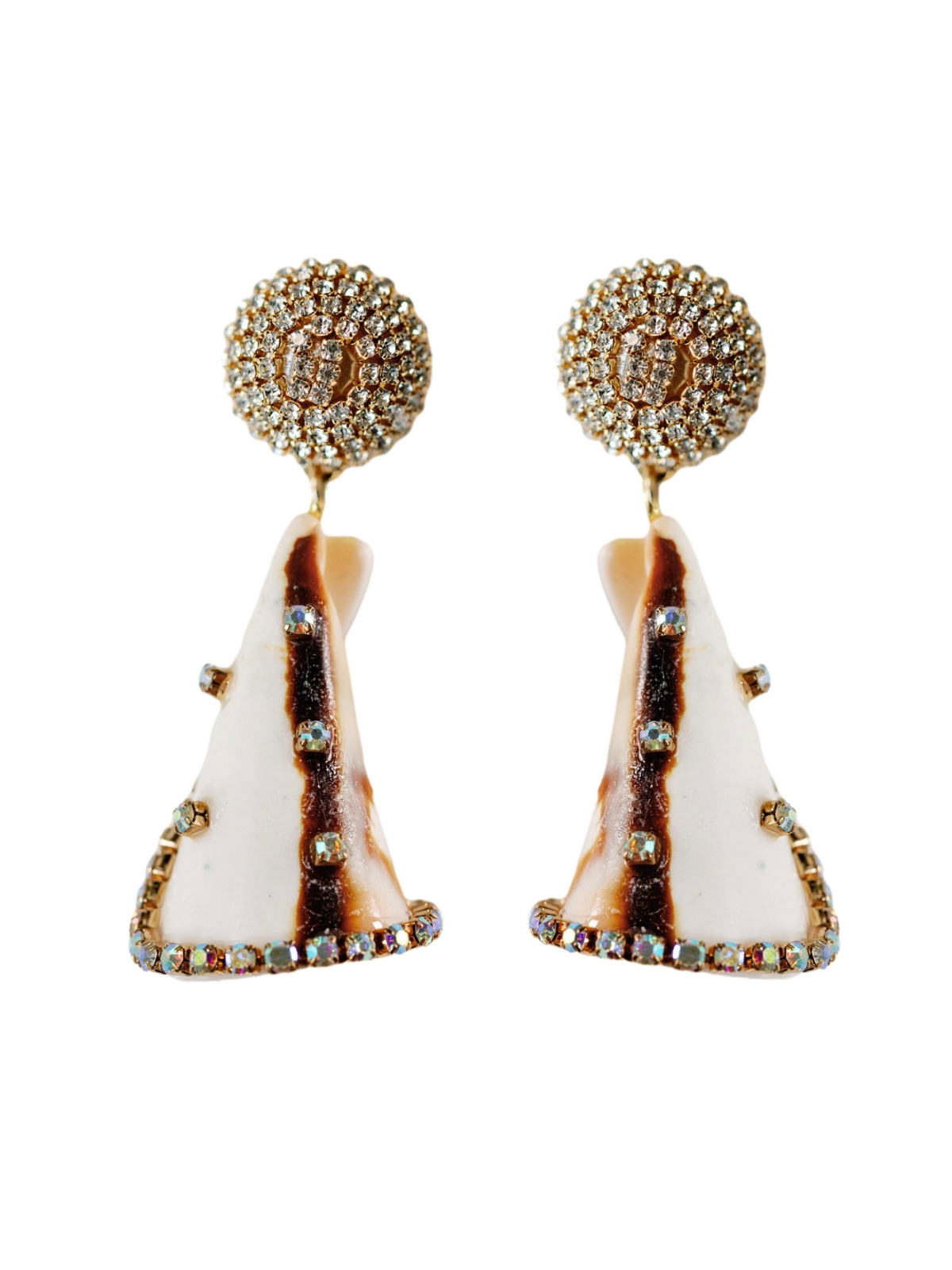 Rhinestone Wrapped Shell Earrings_St Armands Designs of Sarasota_SAD287