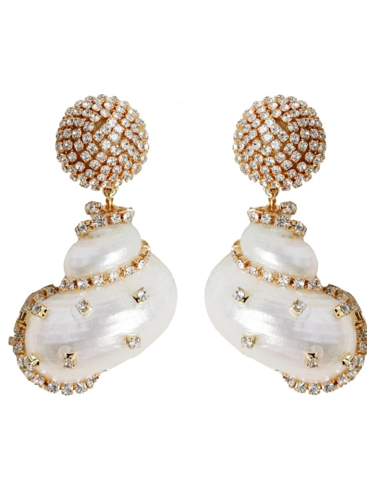Rhinestone Wrapped Shell Earrings_St Armands Designs of Sarasota_SAD288