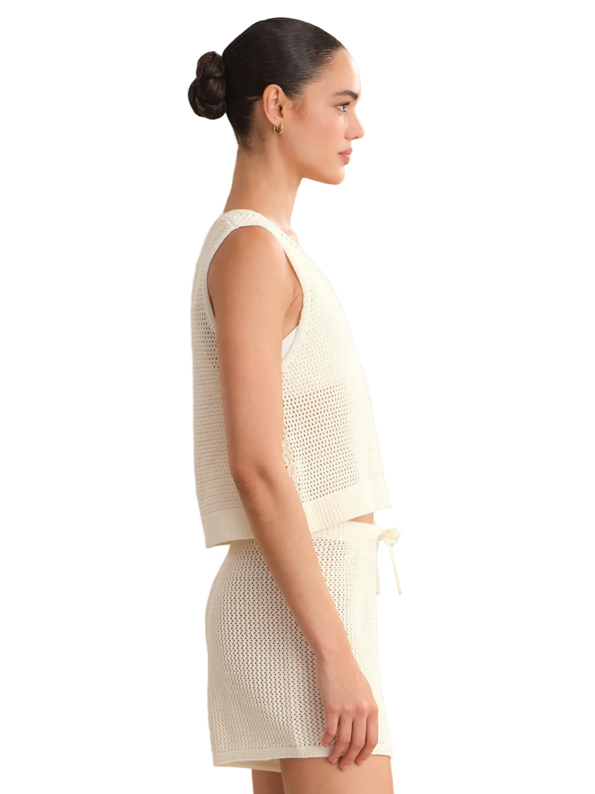 Rosa V-Neck Pointelle Mesh Tank_525 America_110047886
