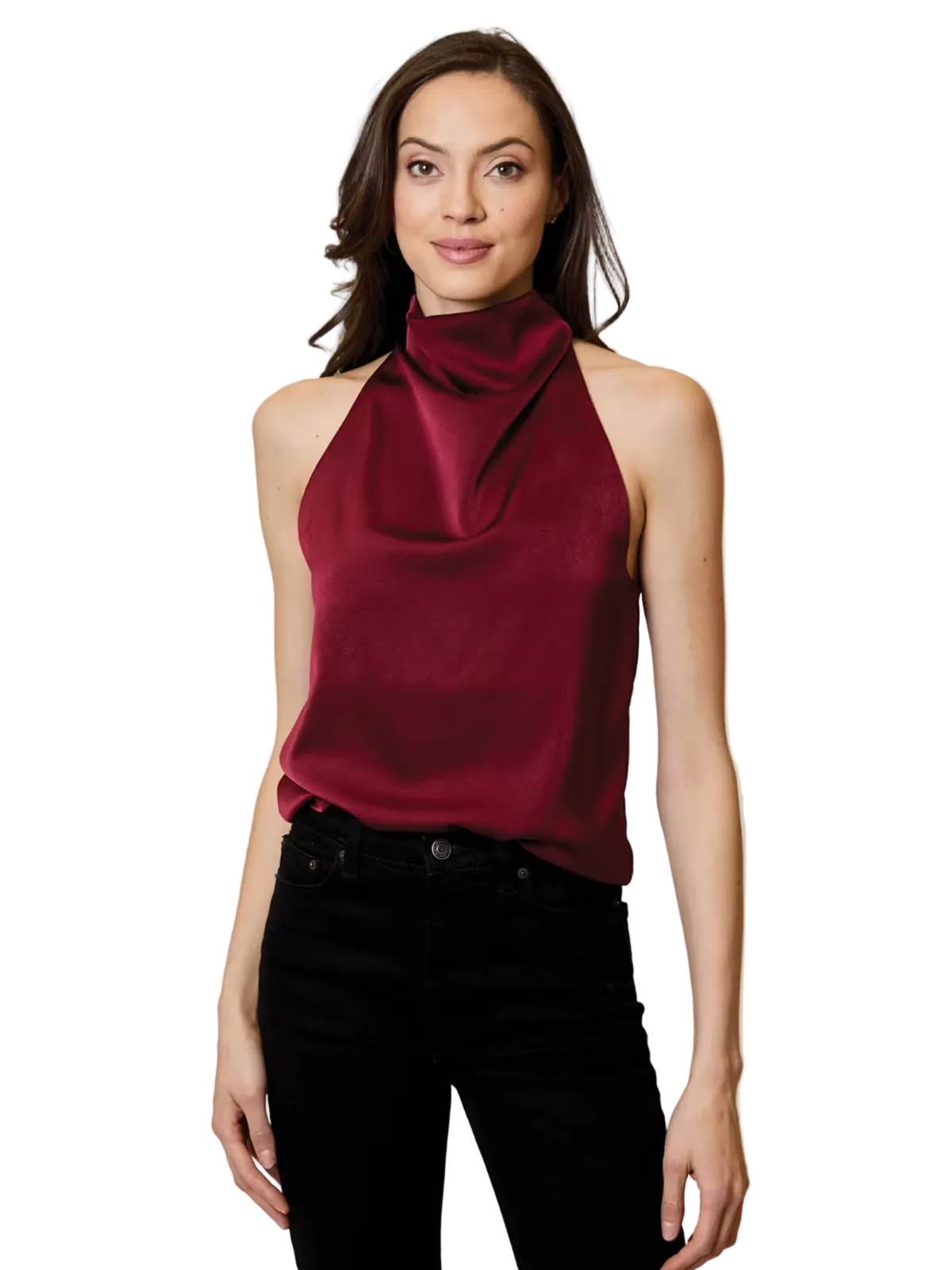 Satin Cowl Neck Top-Design History-OTS0612023