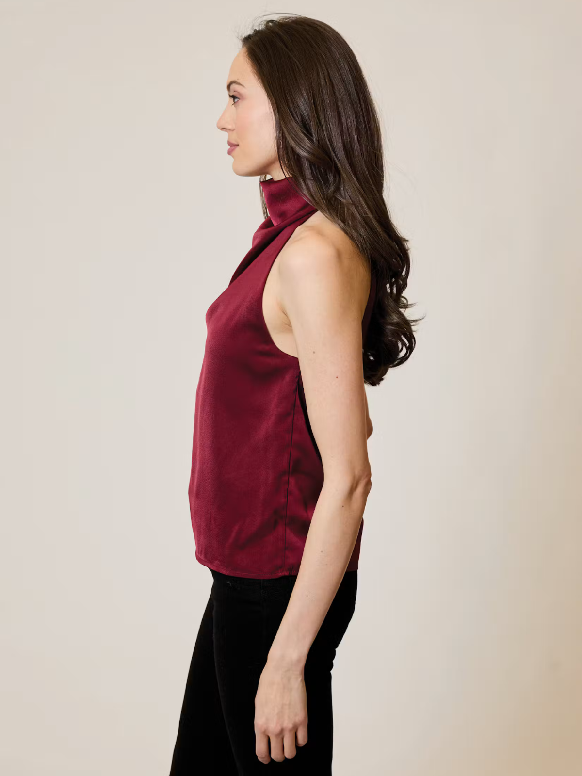 Satin Cowl Neck Top-Design History-OTS0612023