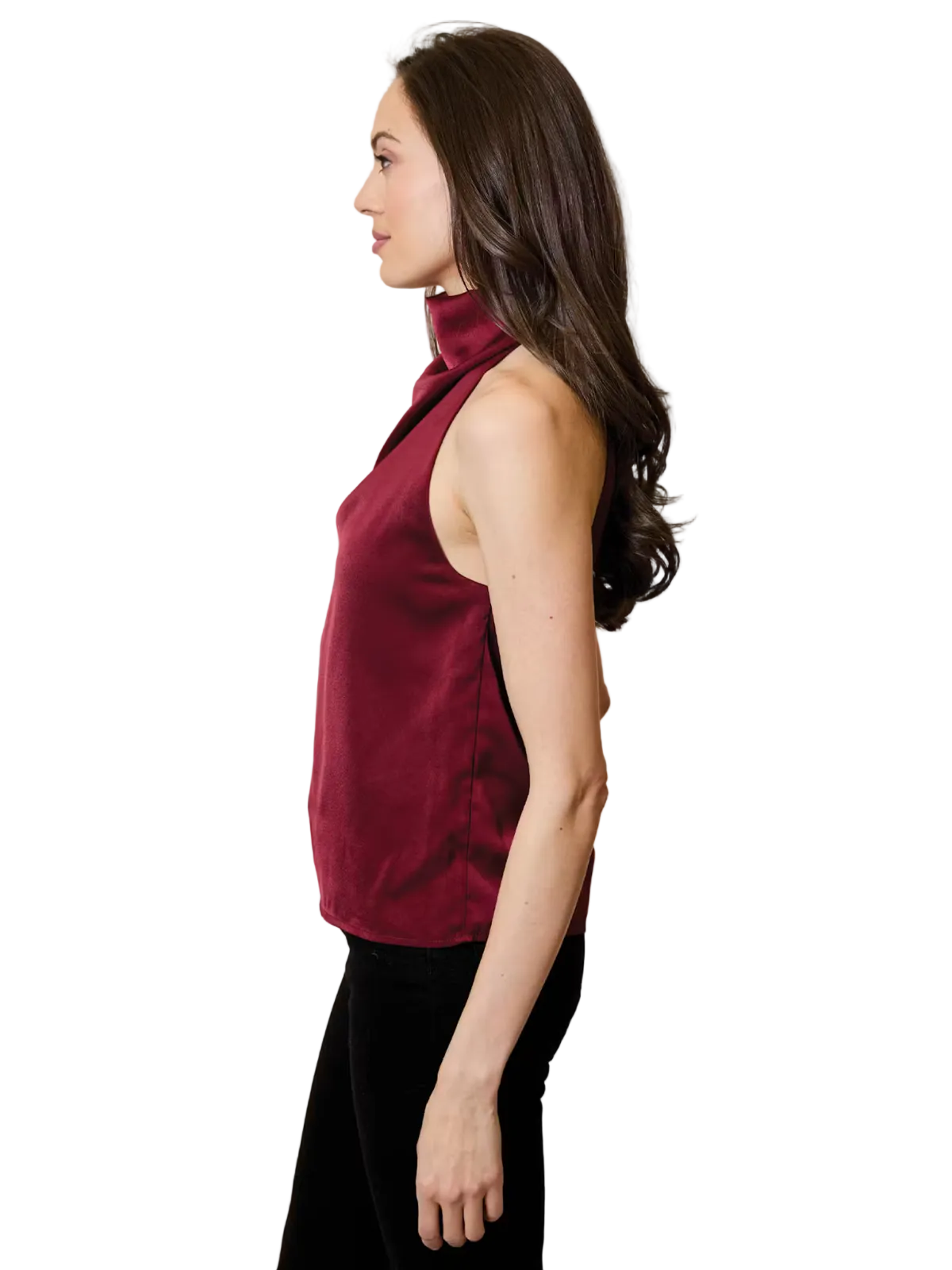 Satin Cowl Neck Top-Design History-OTS0612023