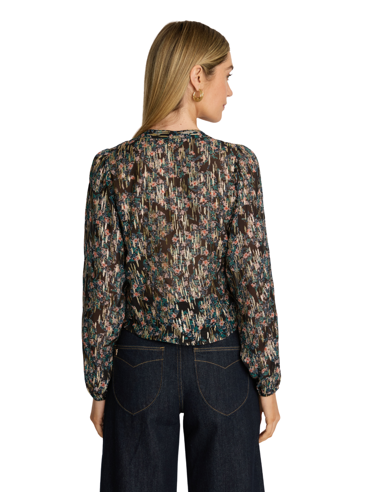 Selene Top In Floral Burnout Lurex Chiffon_Caballero_CA2482